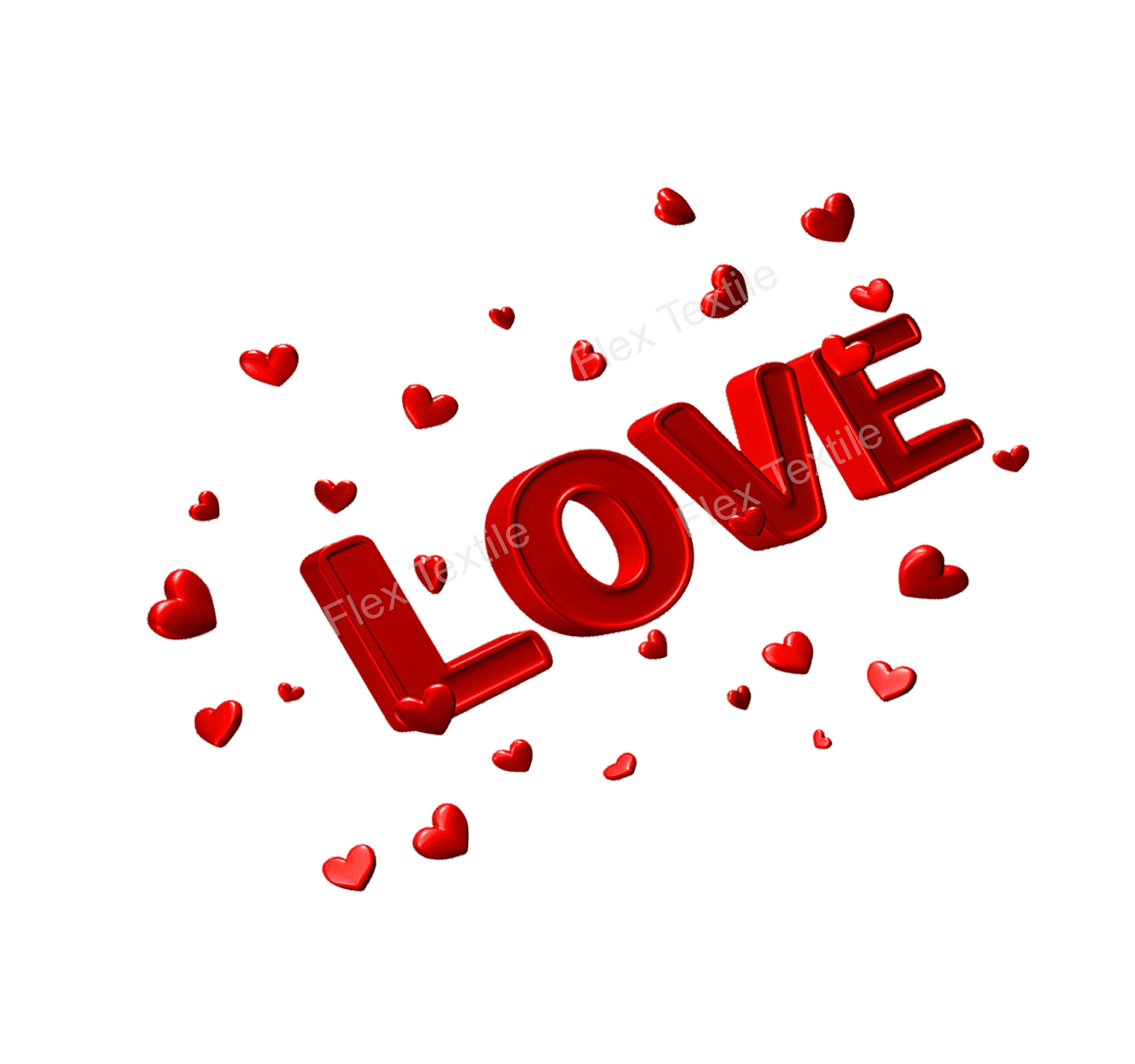 love coeurs transfert thermocollant impression dtf flex textile