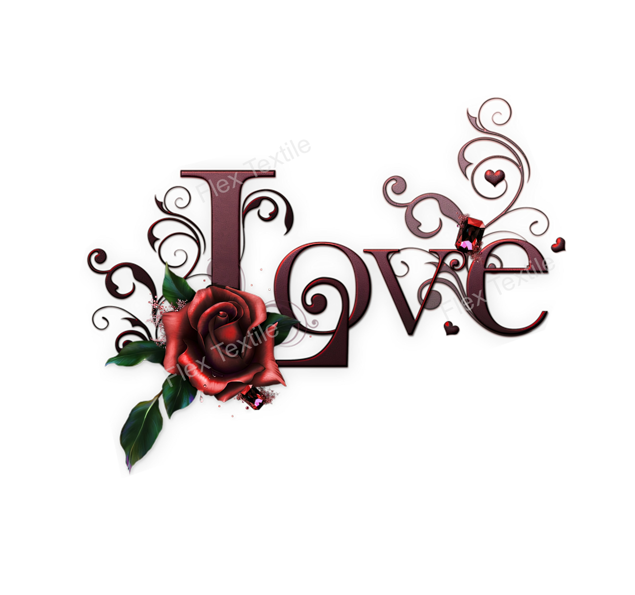 love rose transfert thermocollant impression dtf flex textile