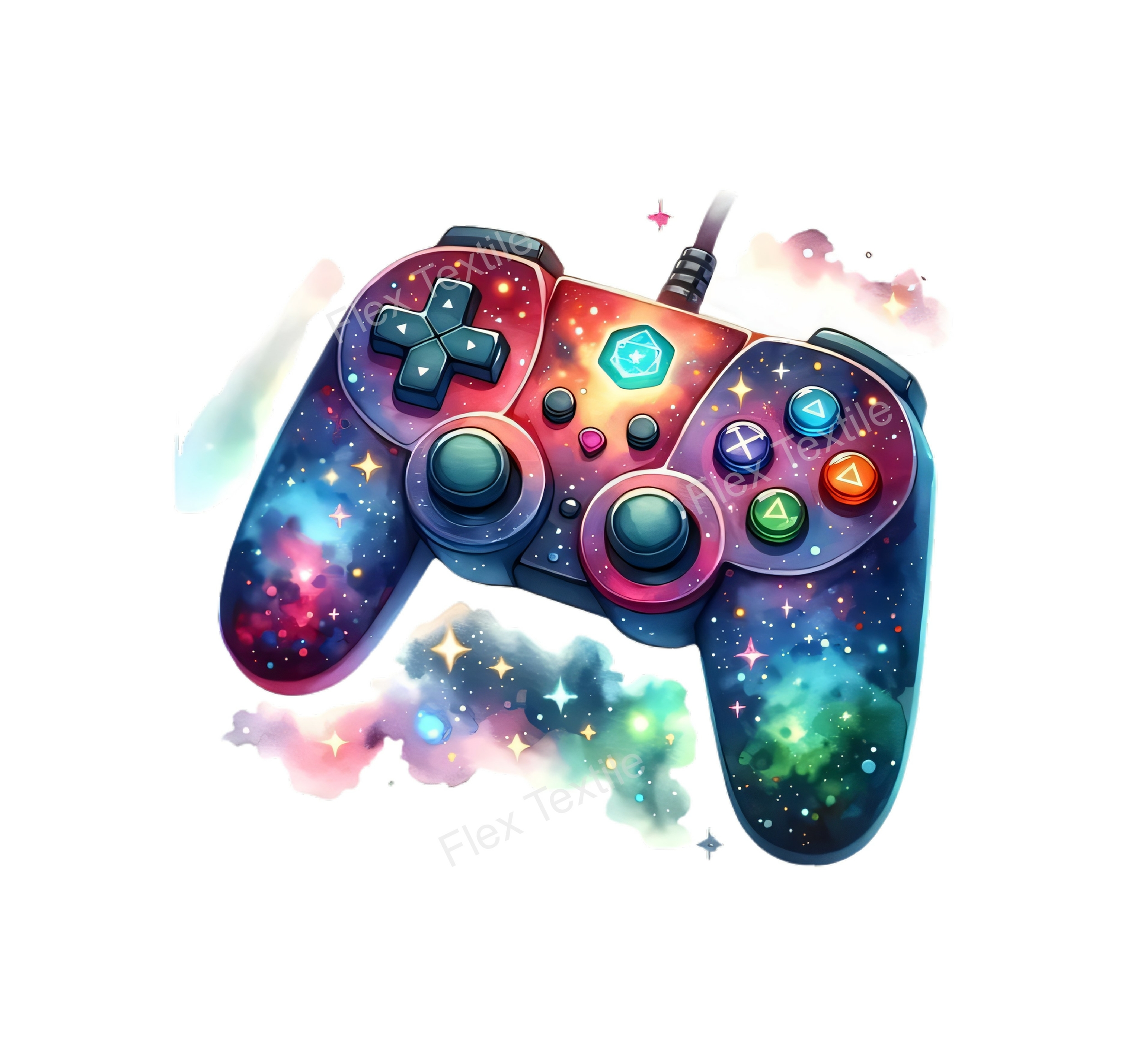 manette console jeux transfert thermocollant impression dtf flex textile