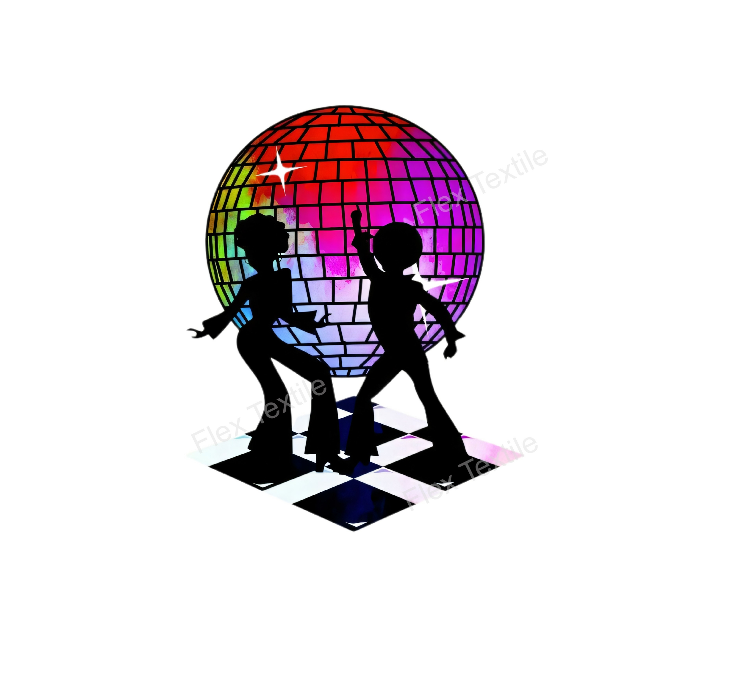 Disco danseurs transfert thermocollant impression dtf felx textile