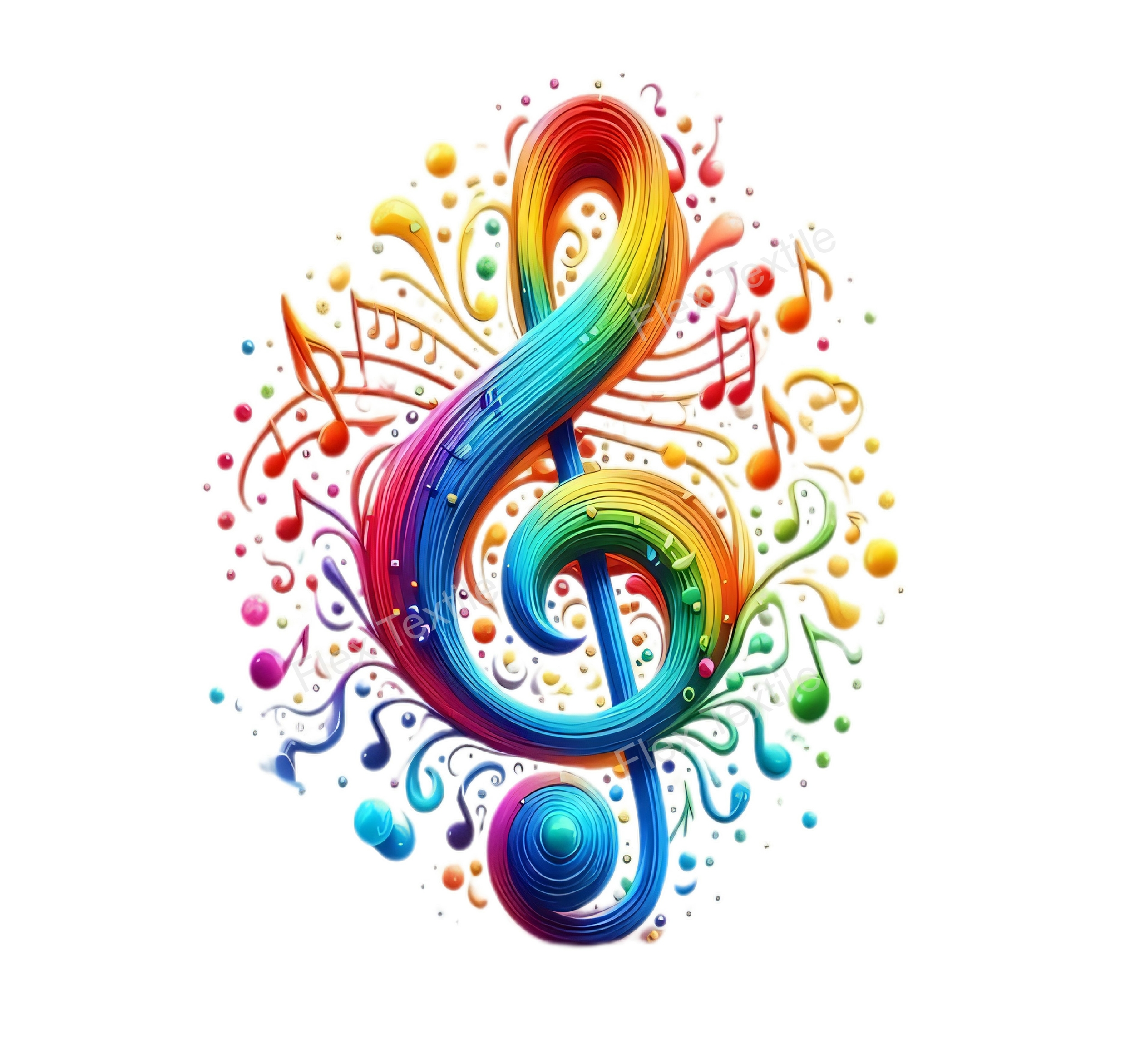 clé sol musique transfert thermocollant impression dtf flex textile