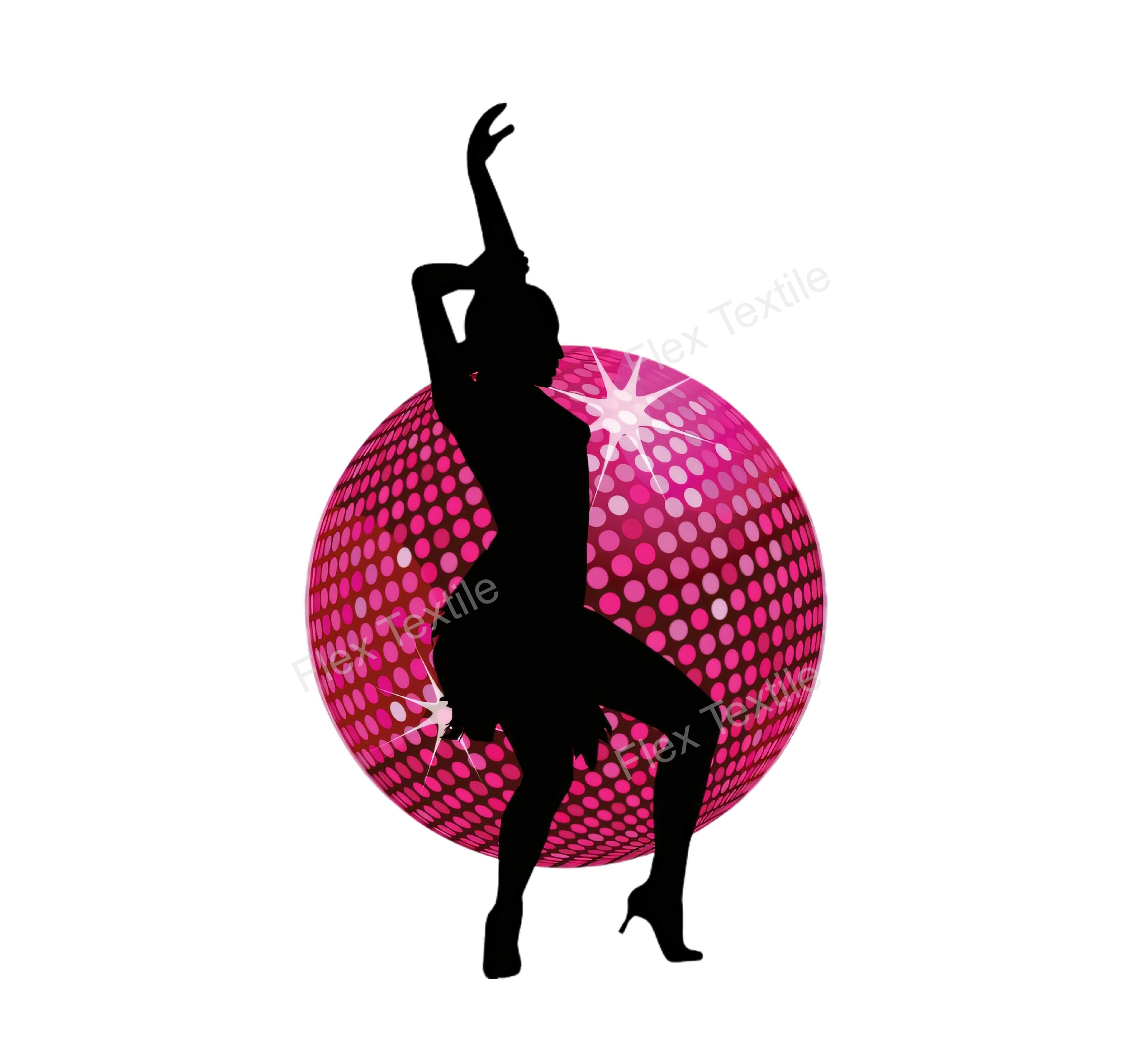 boule danseuse disco transfert thermocollant impression dtf flex textile