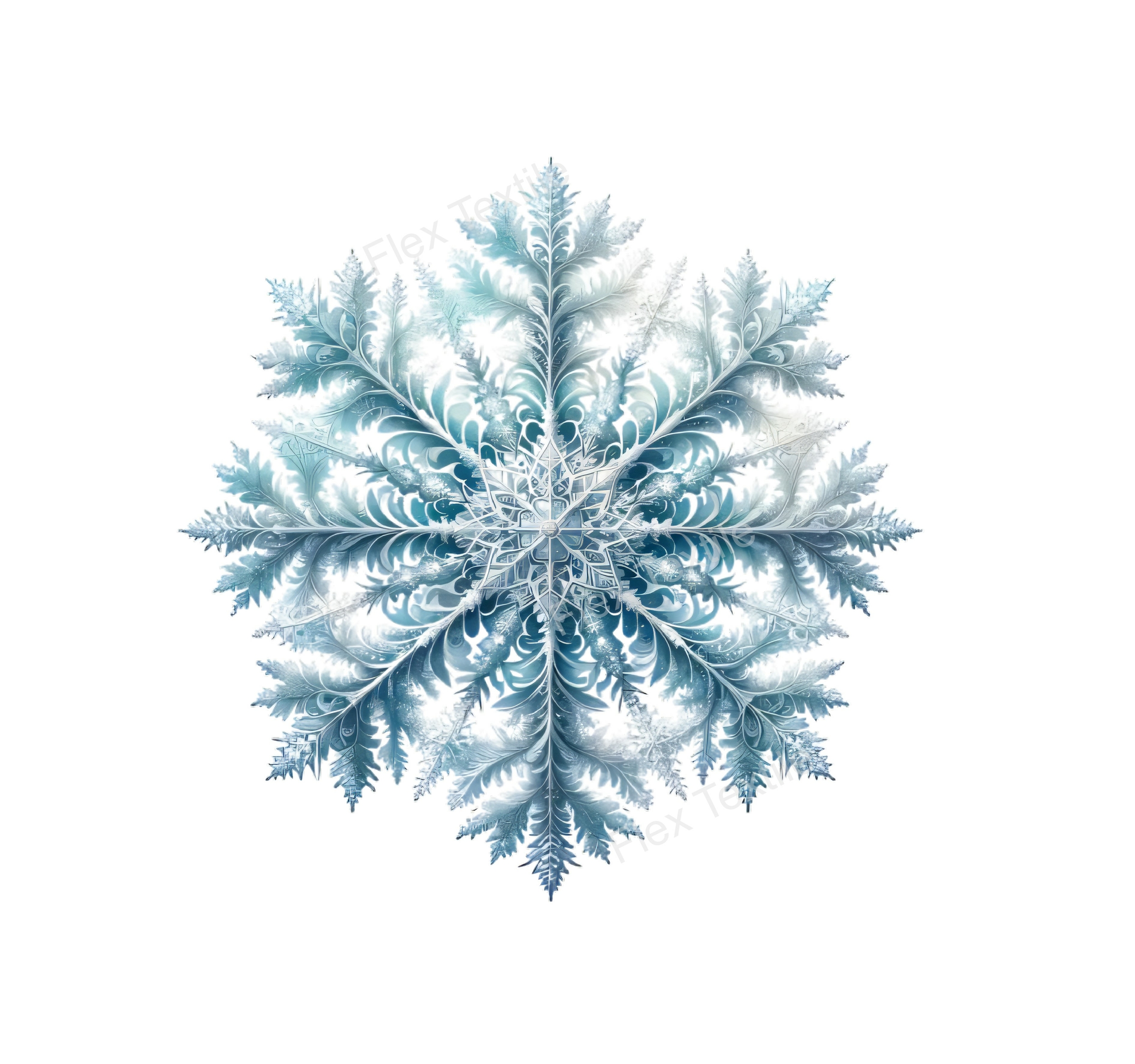gros flocon neige transfert thermocollant impression dtf flex textile