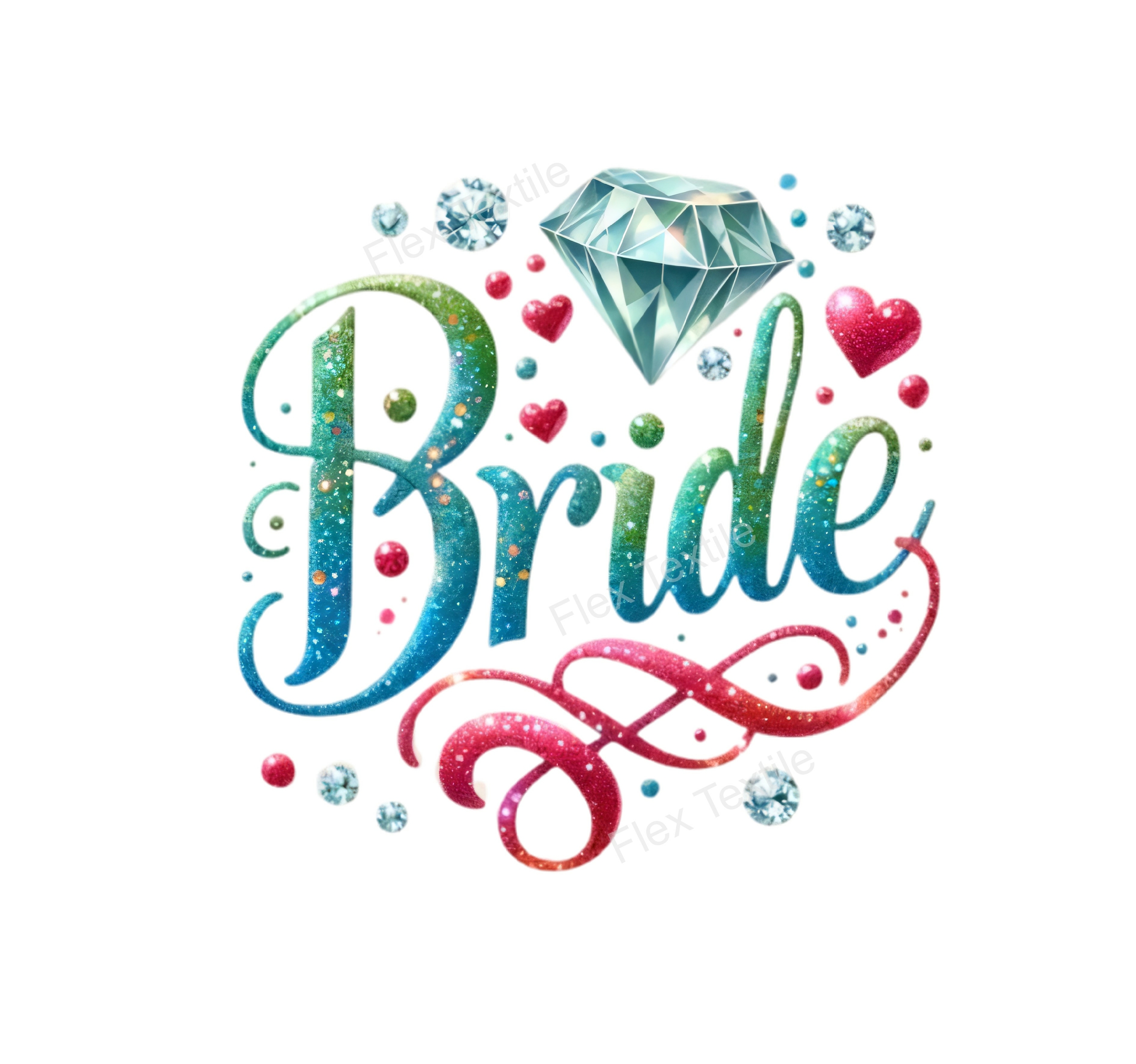 bride strass coeurs transfert thermocollant impression dtf flex textile