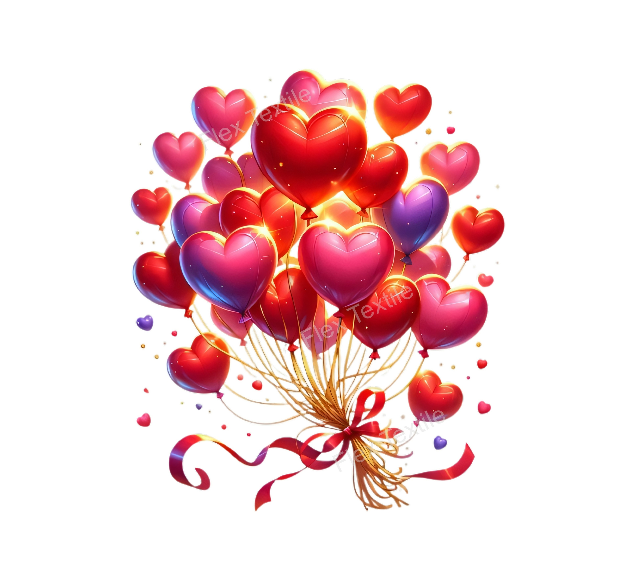 ballons coeurs transfert thermocollant impression dtf flex textile