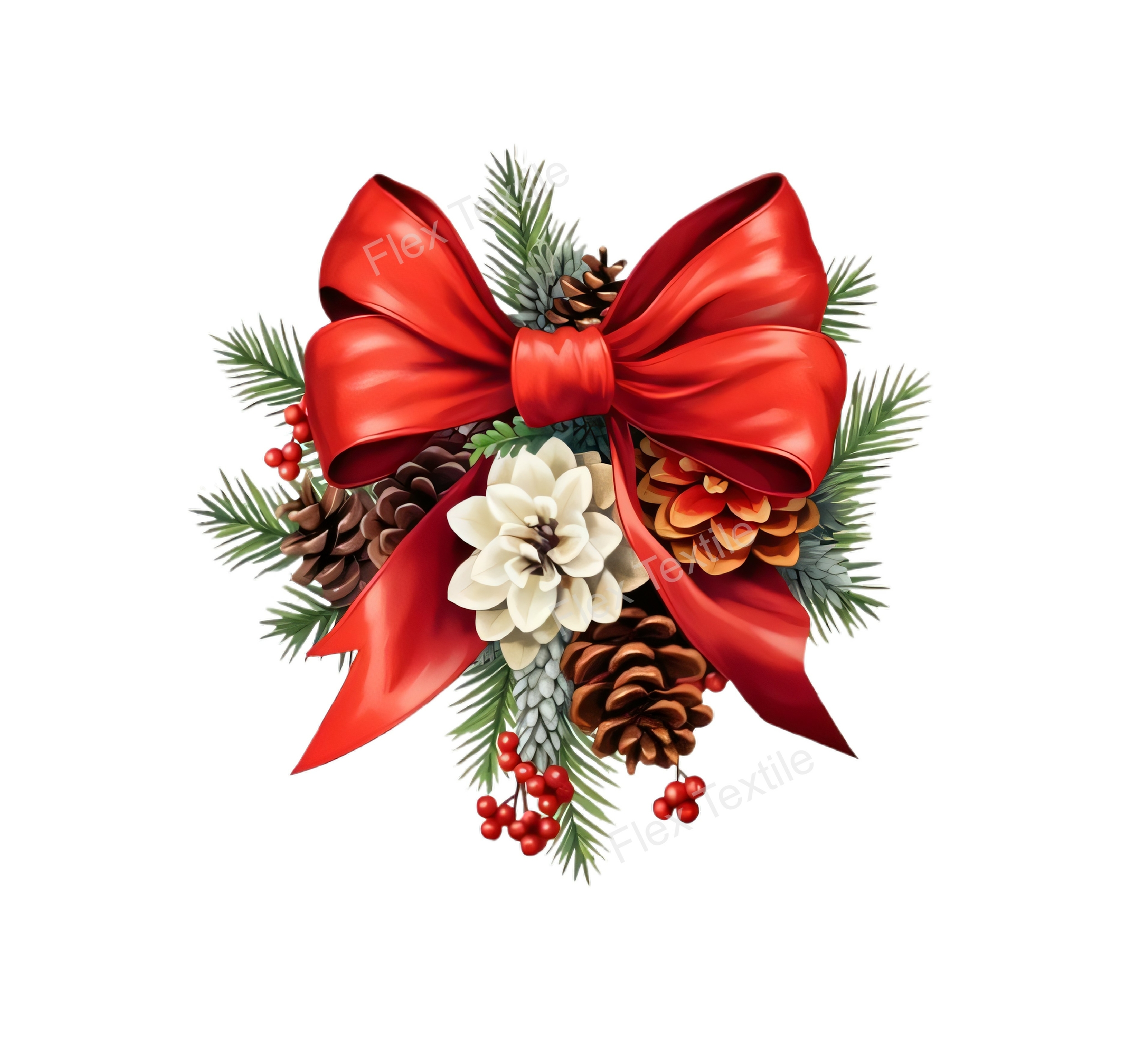 noeud sapin pomme pin transfert thermocollant impression dtf