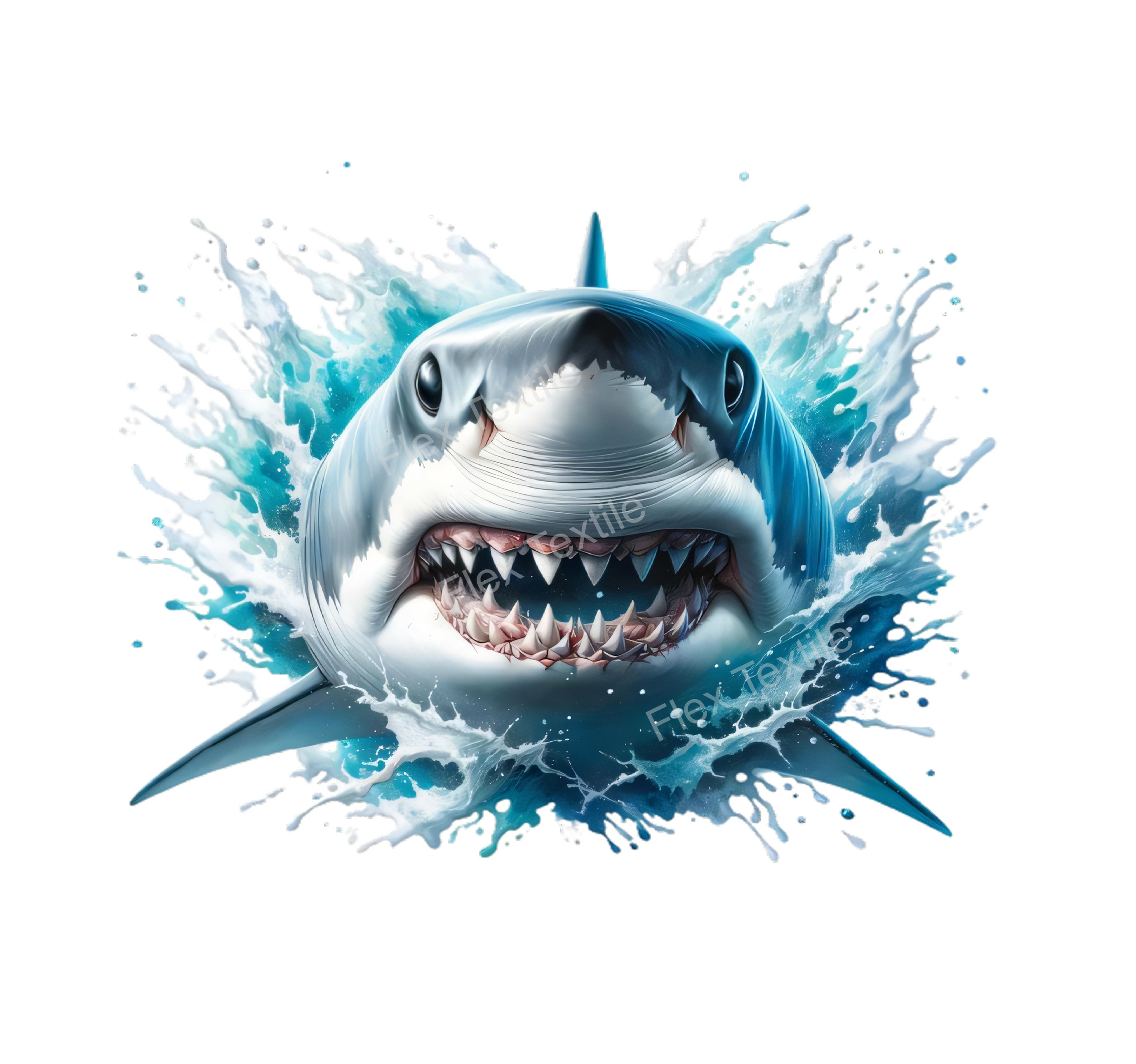 requin dents mer transfert thermocollant impression dtf flex textile