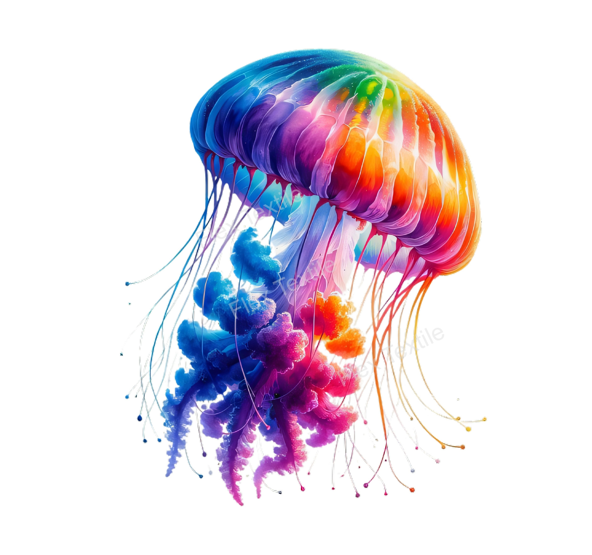 méduse couleurs transfert thermocollant impression dtf flex textile