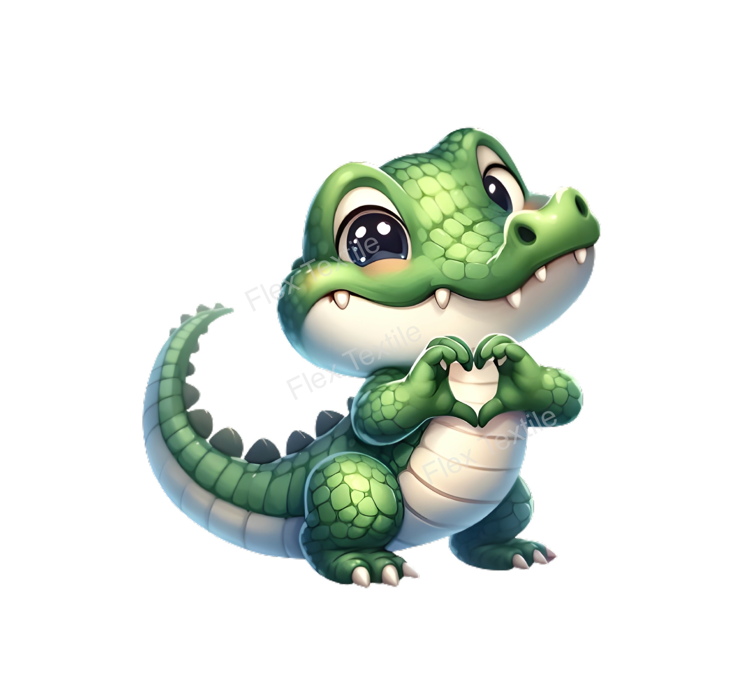 crocodile coeur transfert thermocollant impression dtf felx textile