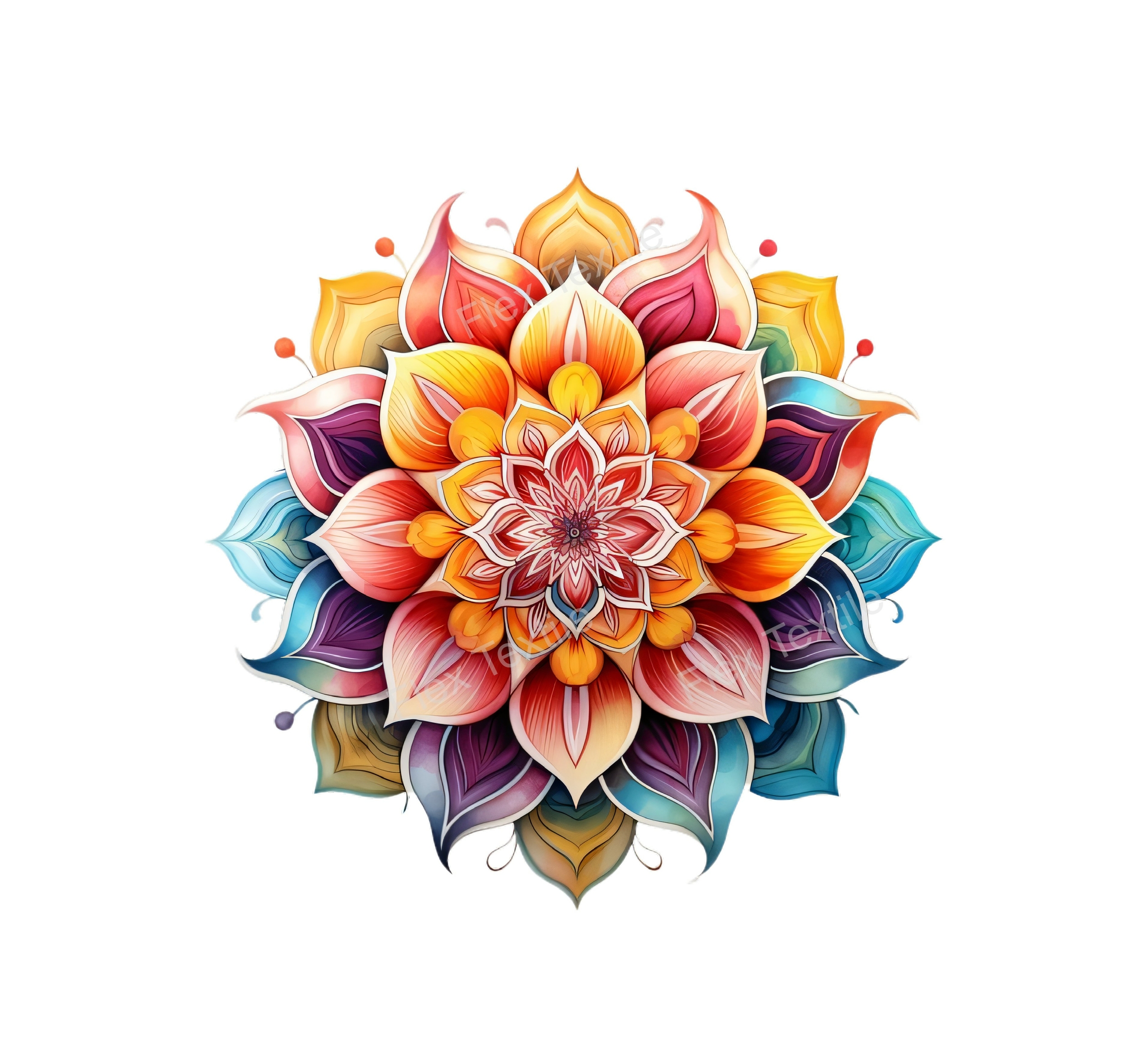mandala fleur transfert thermocollant impression dtf flex textile
