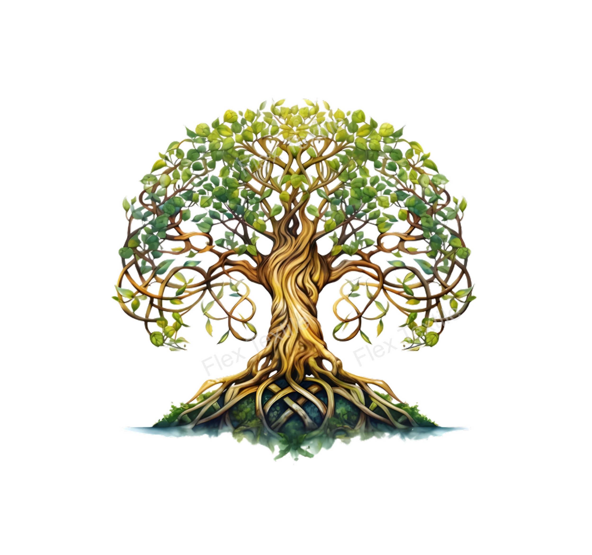 arbre zen celtique transfert thermocollant impression dtf flex textile