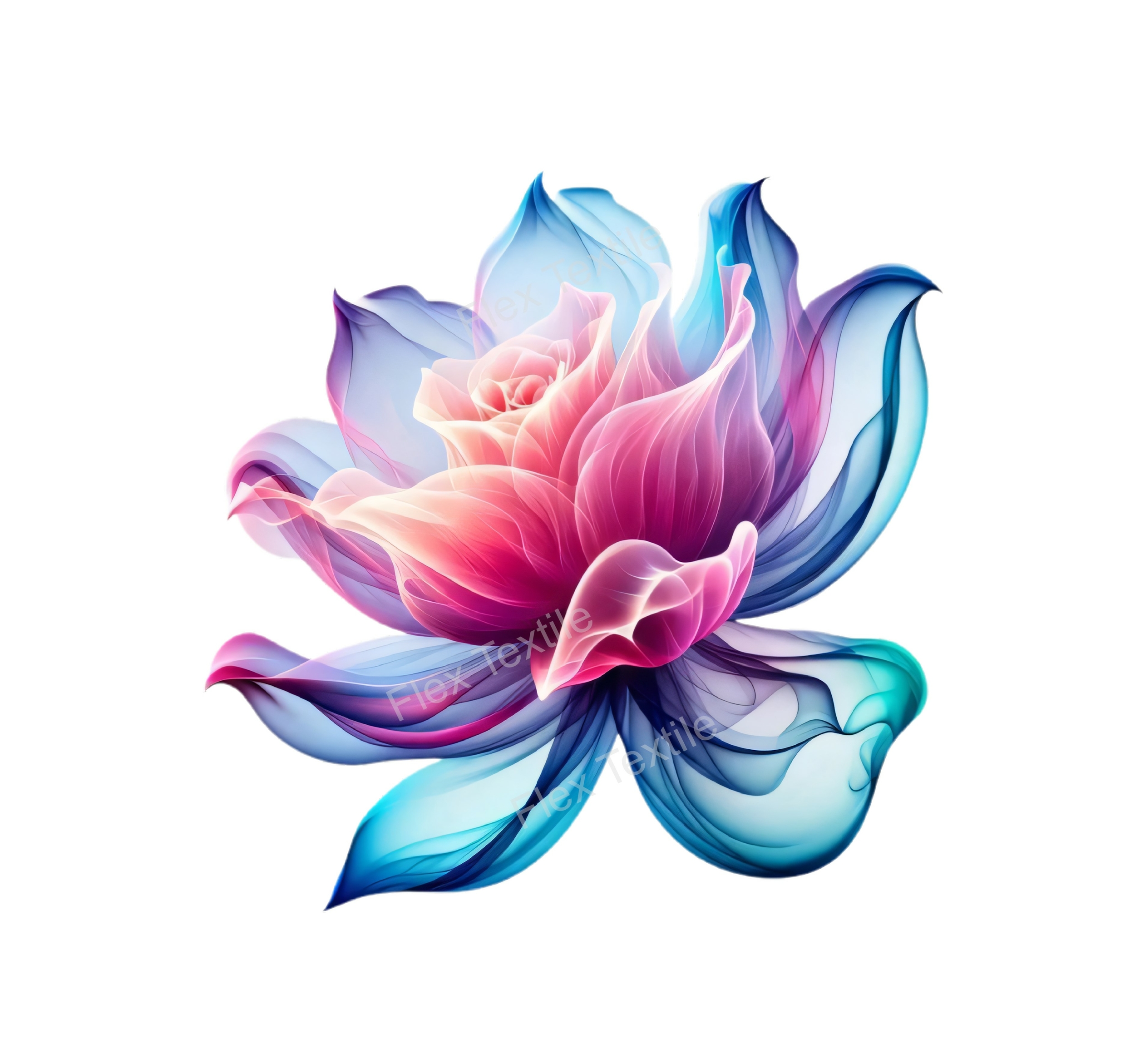 fleur lotus fumée transfert thermocollant impression dtf flex textile