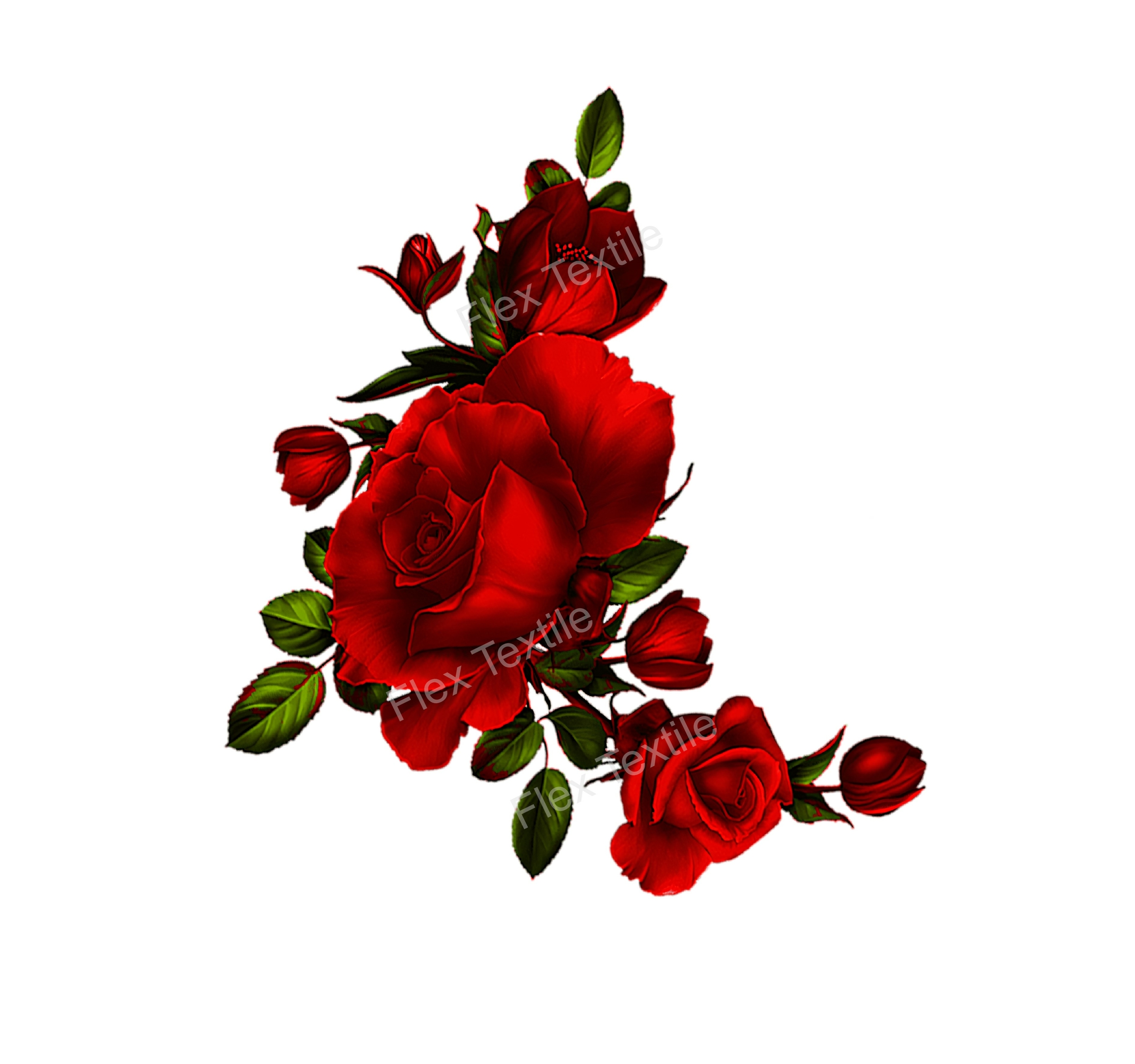 magnifiques roses transfert thermocollant impression dtf flex textile