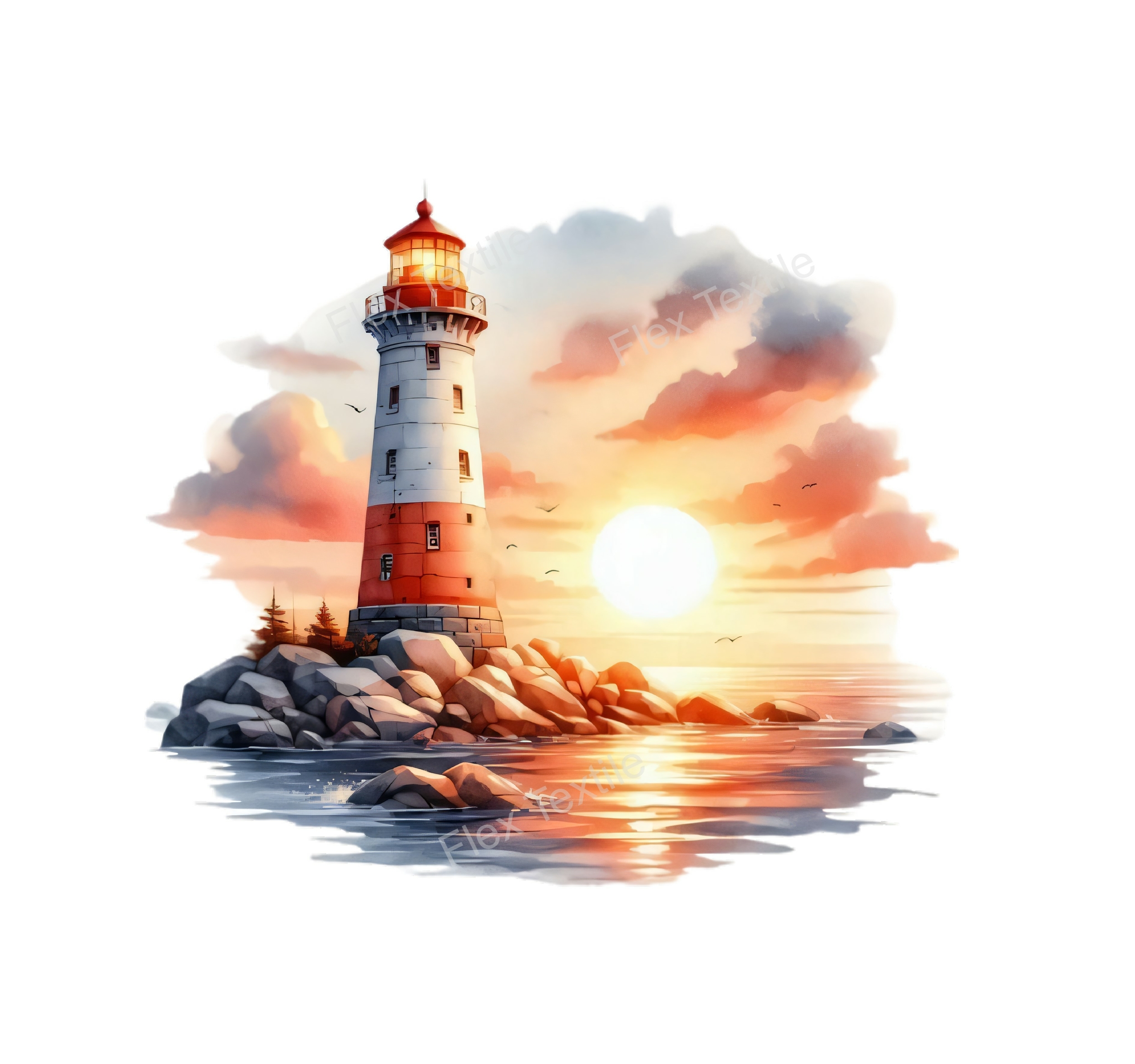 phare soleil transfert thermocollant impression dtf flex textile