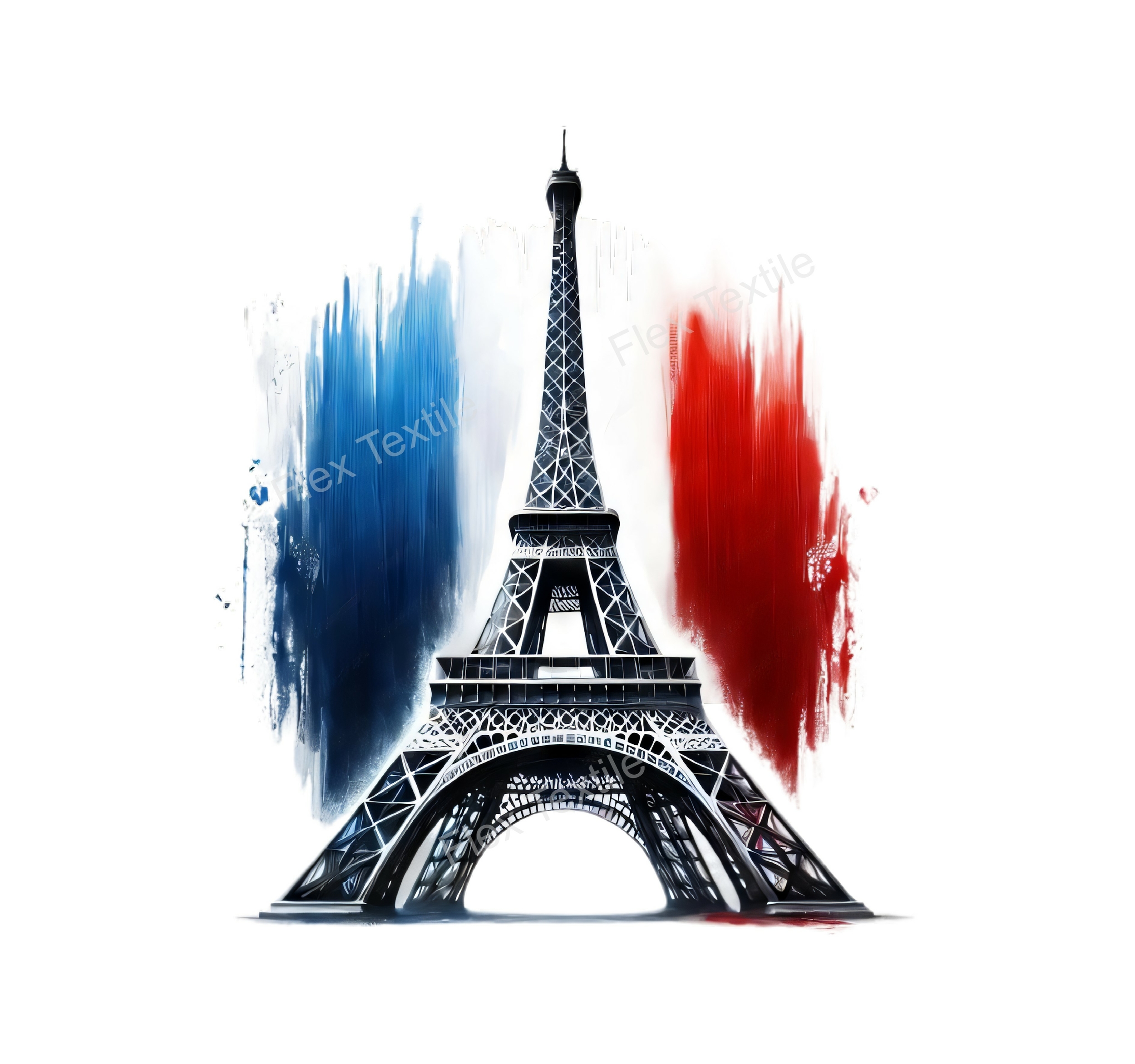 tour eiffel drapeau frnace transfert thermocollant impression dtf flex textile
