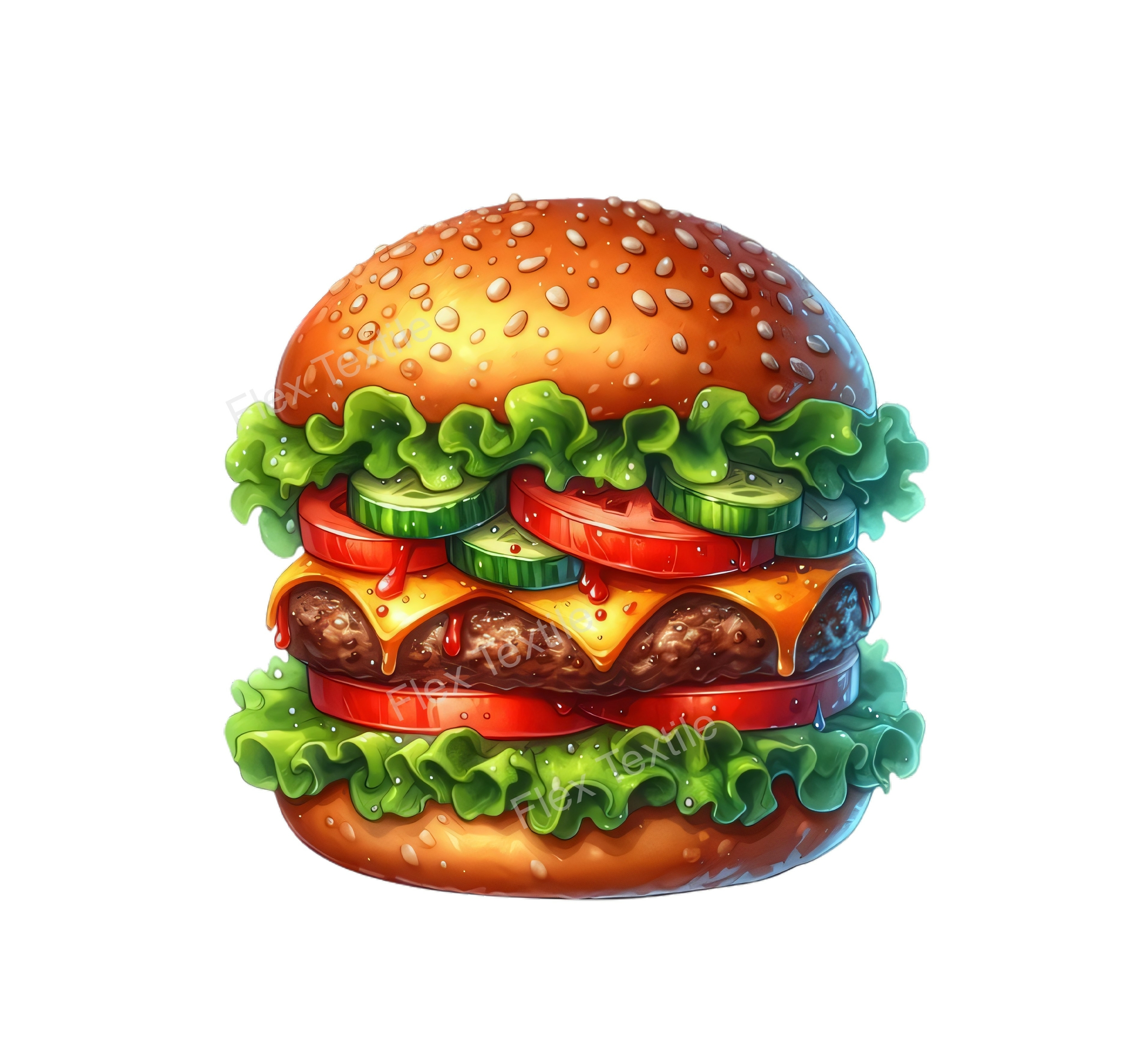 hamburger transfert thermocollant impression dtf flex textile