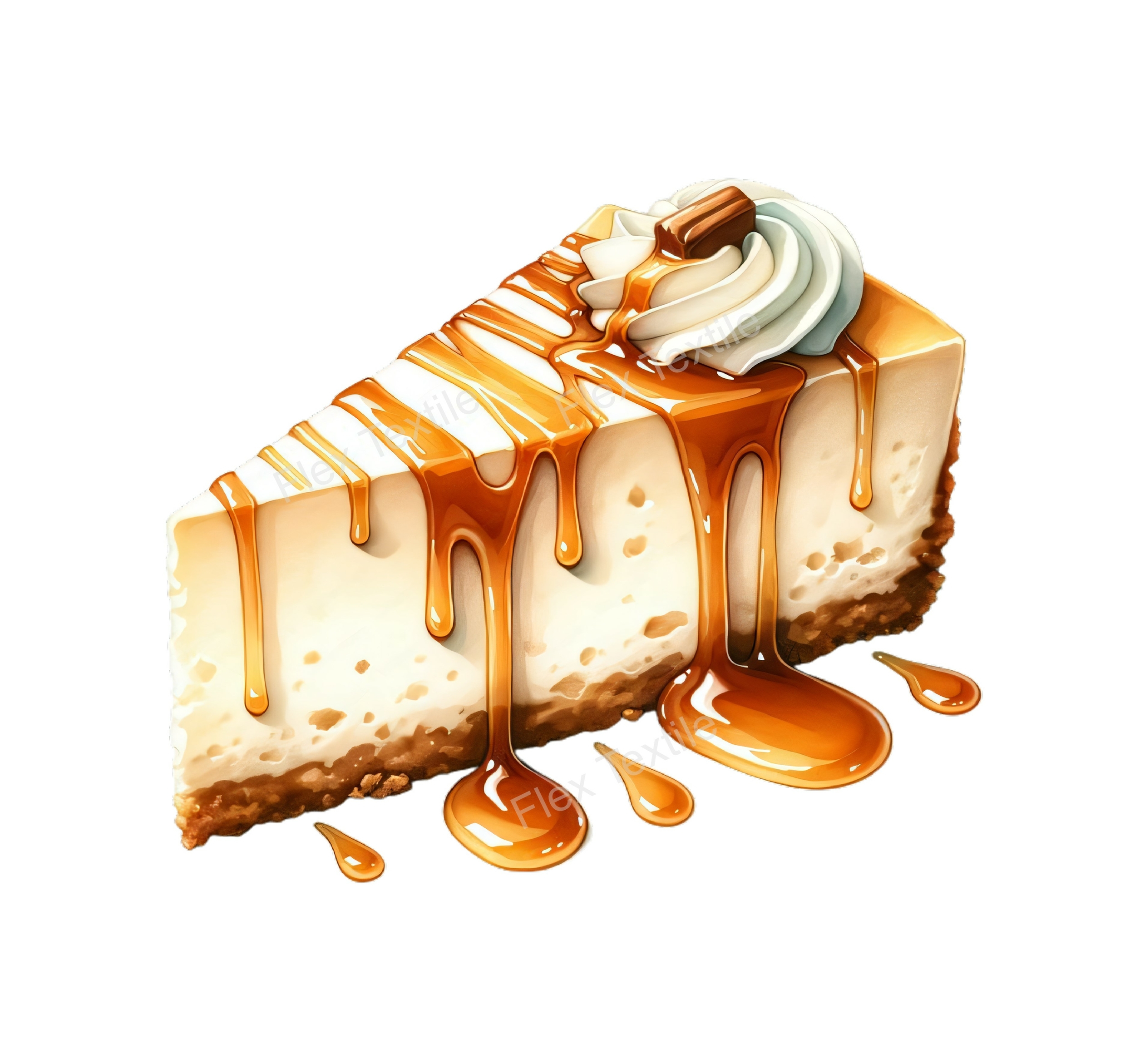 gâteeau caramel transfert thermocollant impression dtf flex textile