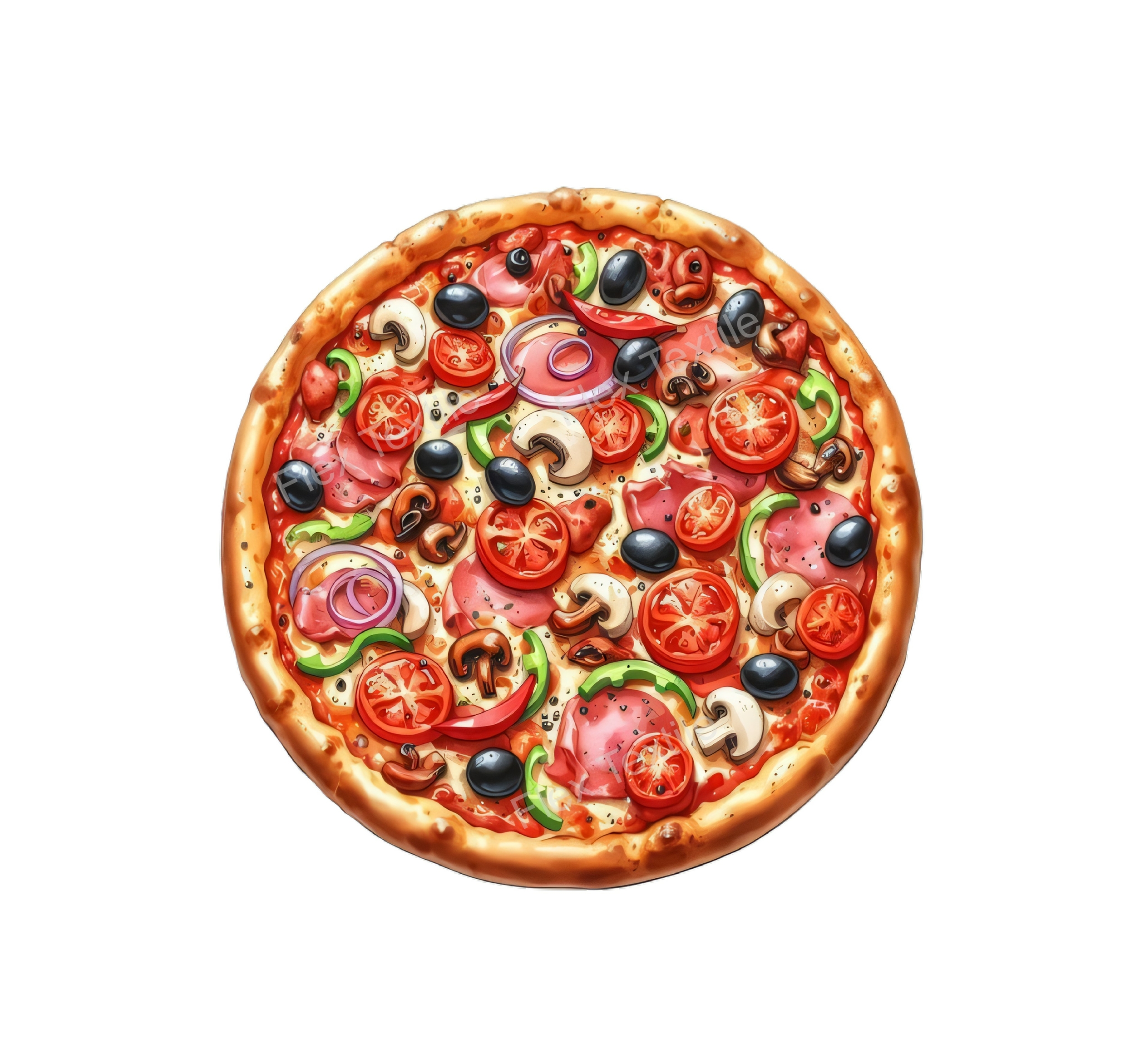 pizza transfert thermocollant impression dtf flex textile