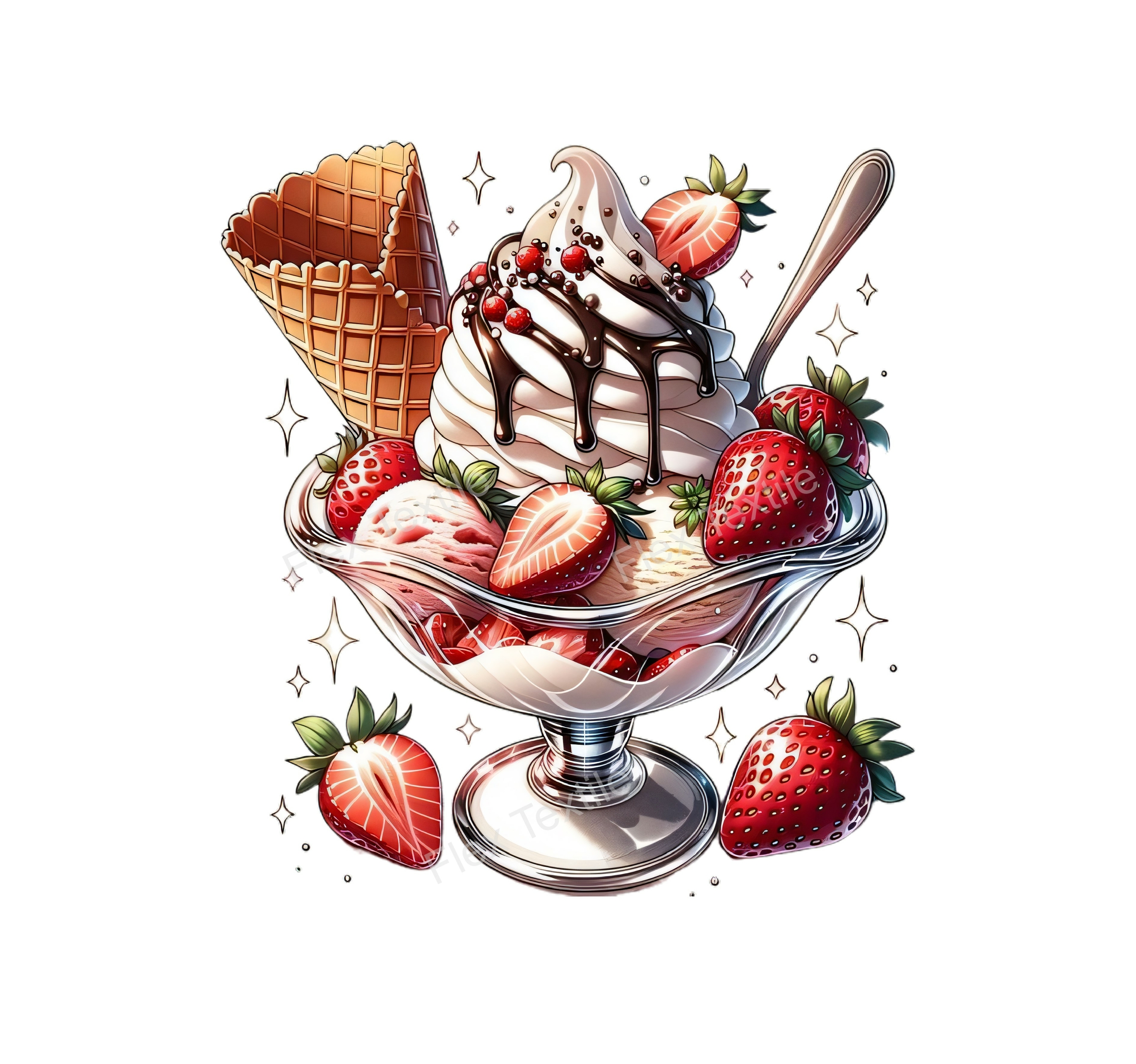 coupe glaces chantilly transfert thermocollant impression dtf flex textile