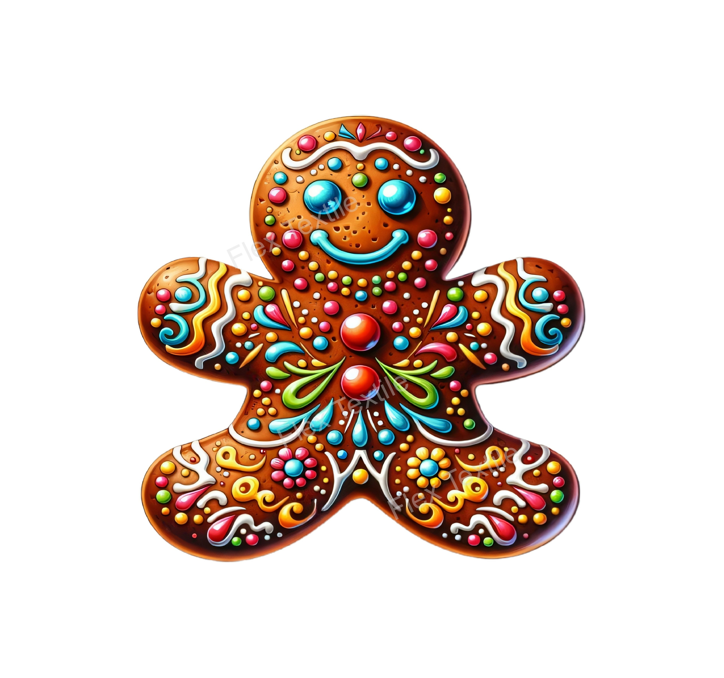 gâteau bonhomme pain dépice transfert thermocollant impression dtf flex textile