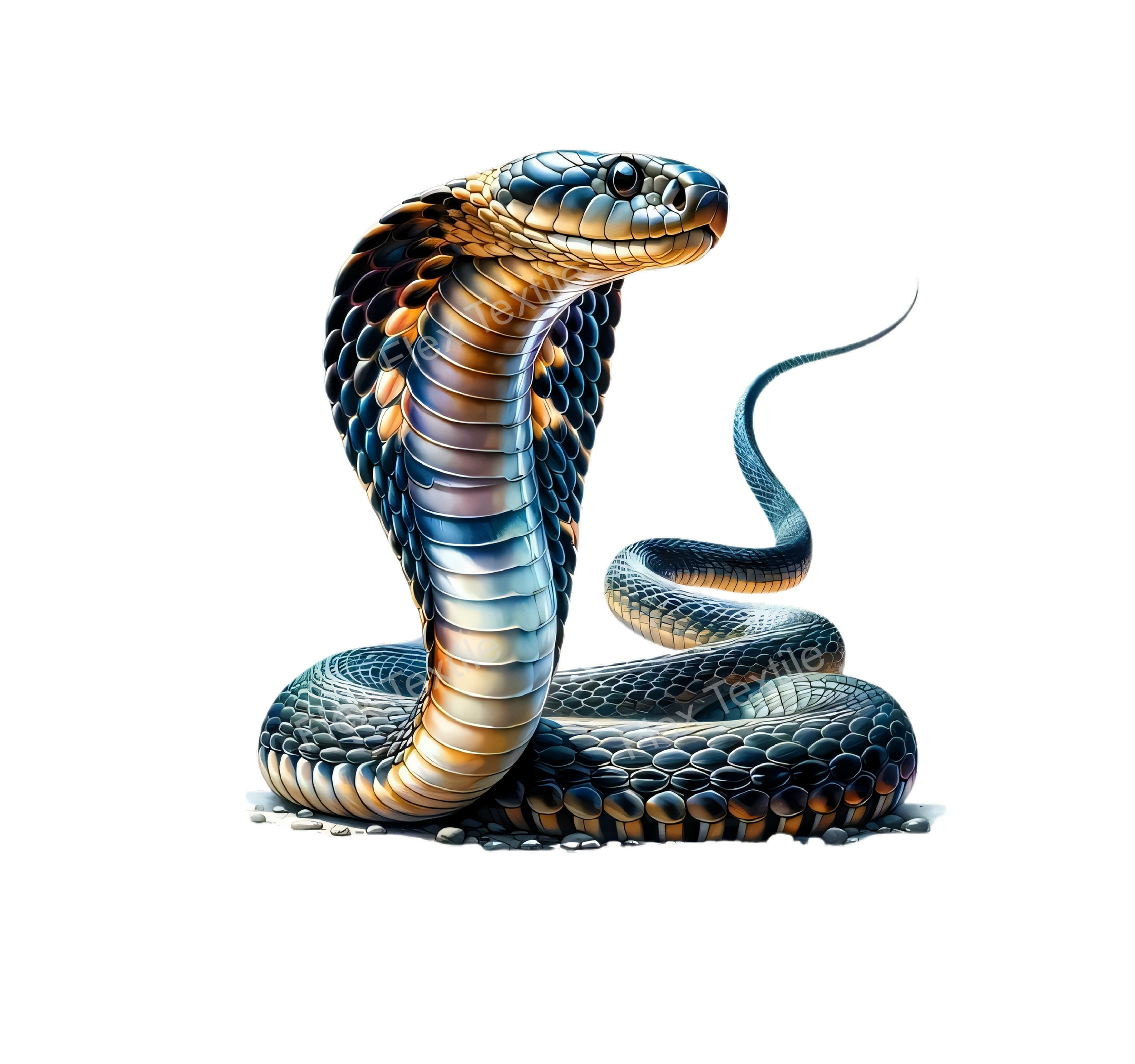 cobra serpent transfert thermocollant impression dtf flex textile