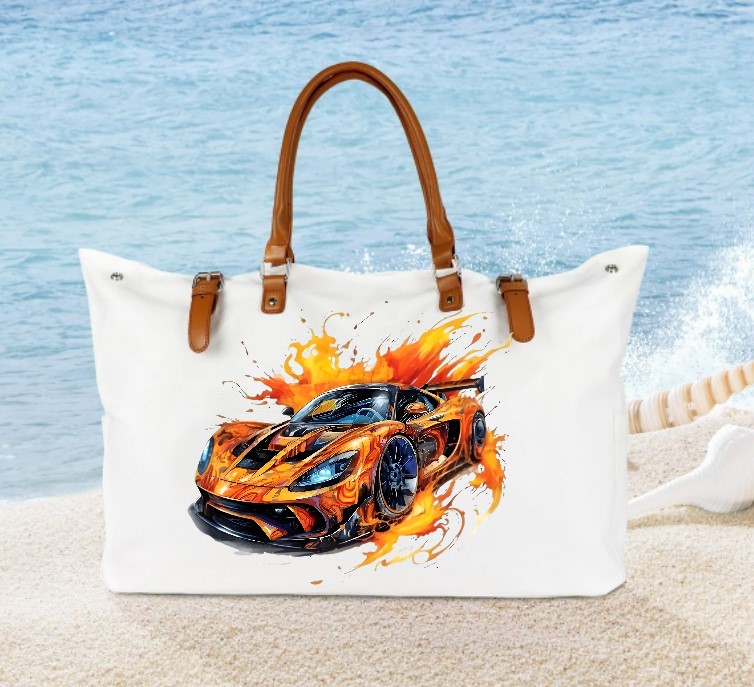 Voiture Orange Transfert Thermocollant Prêt à poser Designs