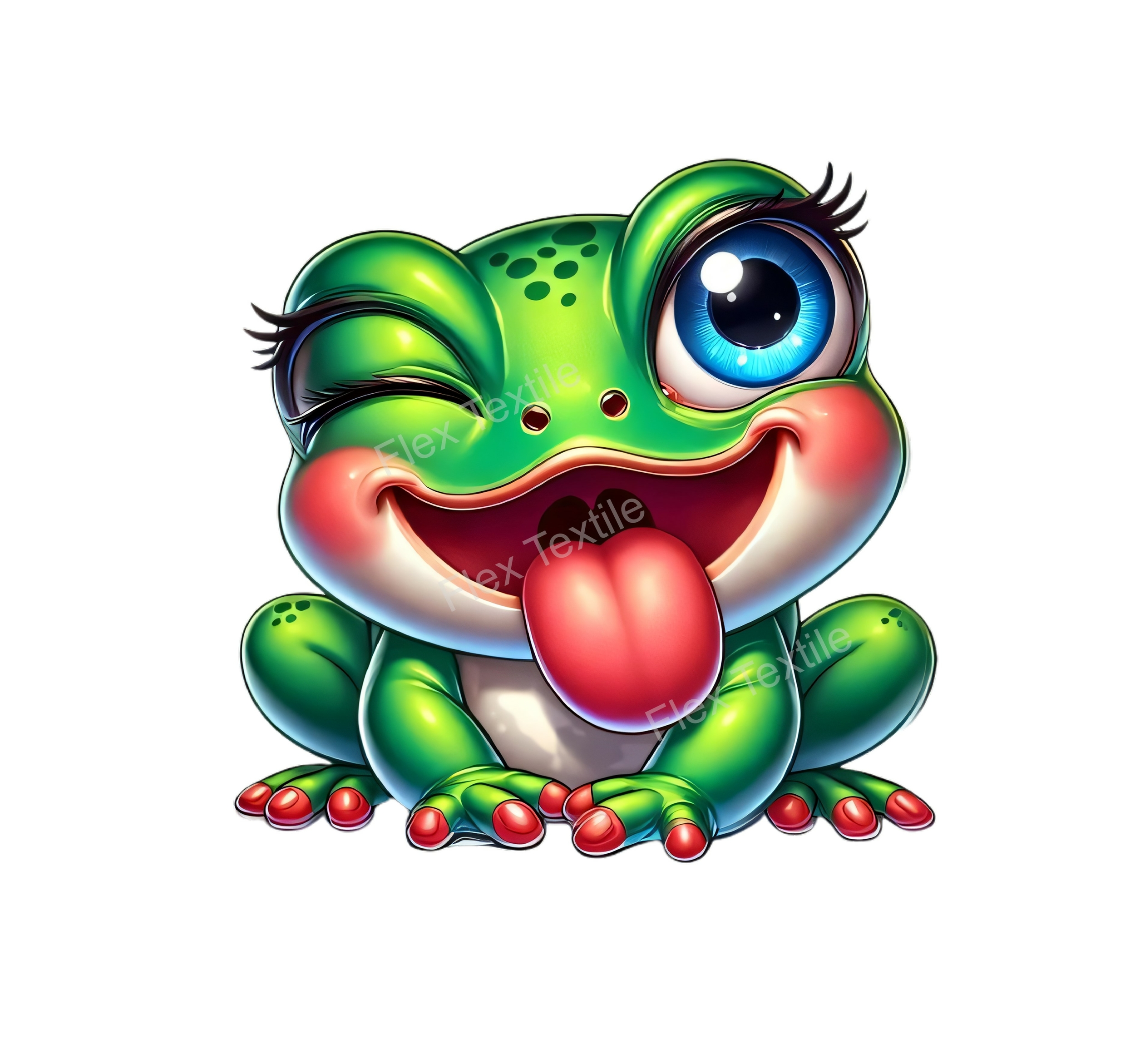 grenouille clin doeil transfert thermocollant impression dtf flex textile