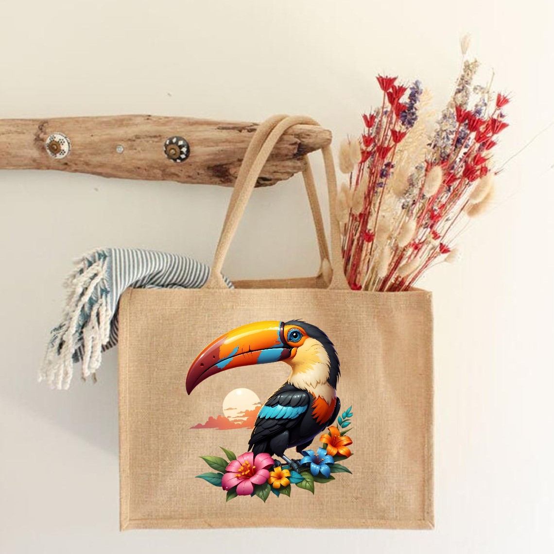 Oiseau Toucan Fleurs2