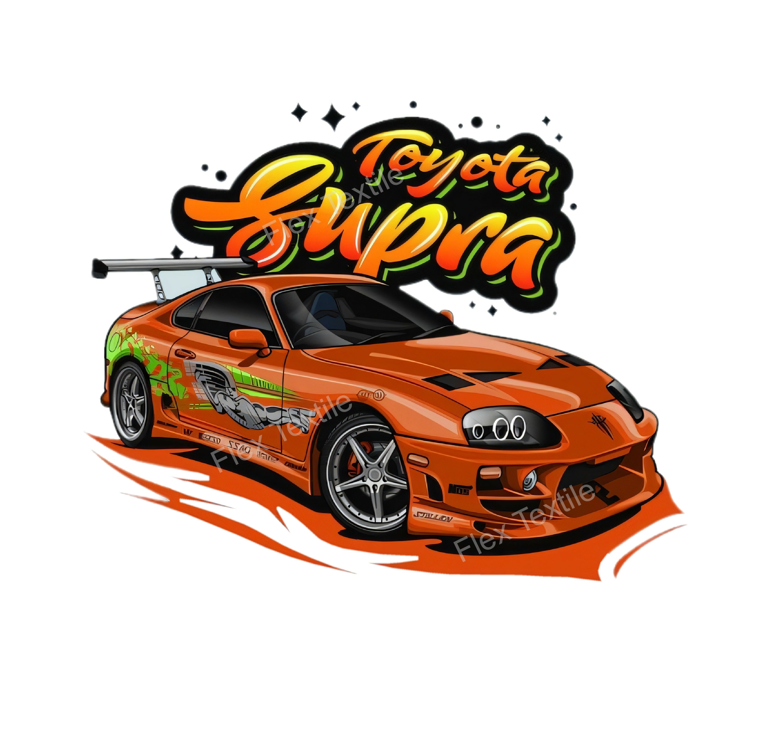 voiture supra transfert thermocollant impression dtf flex textile