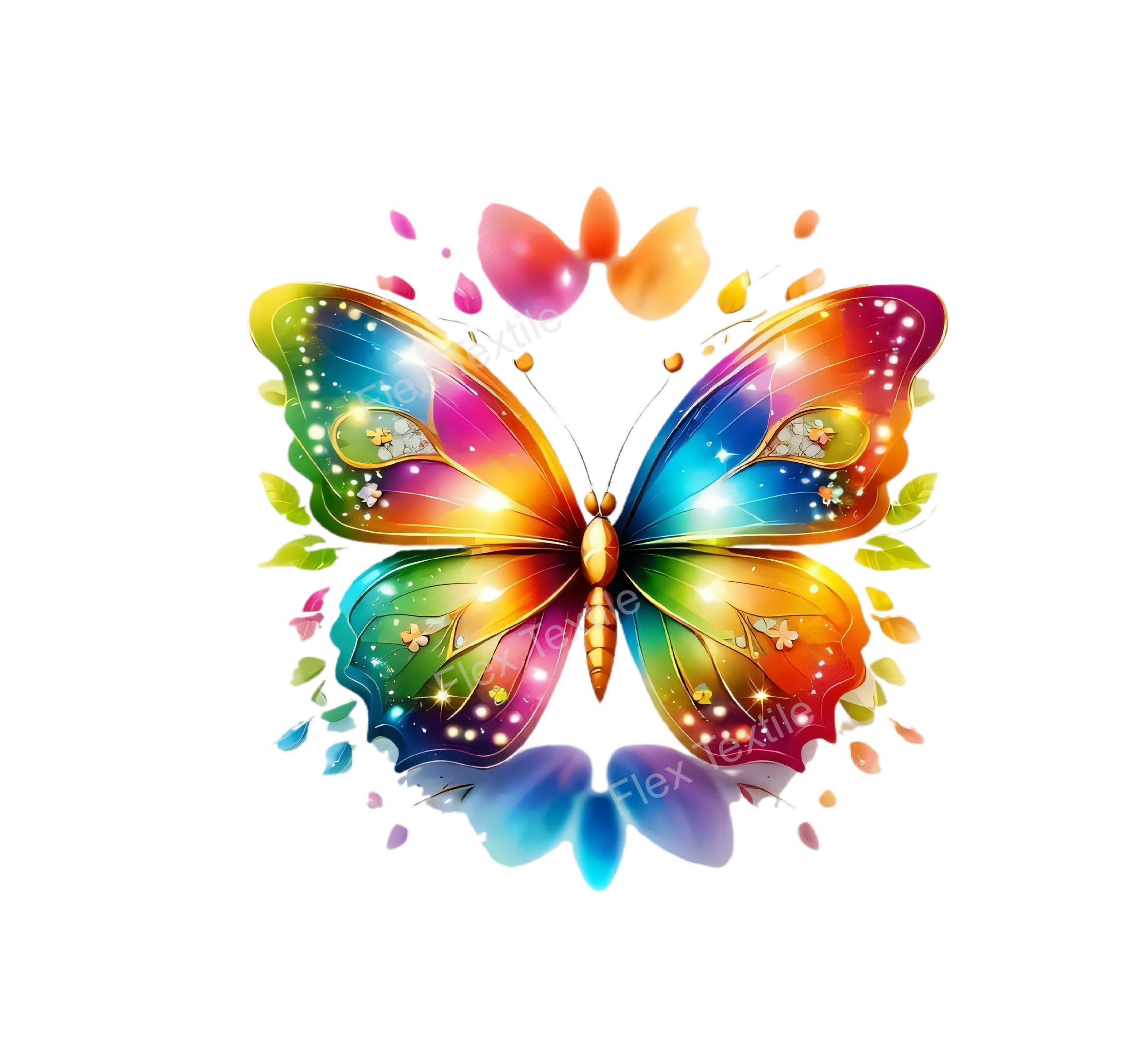 papillon rainbow transfert thermocollant impression dtf flex textile