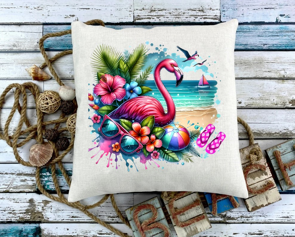Flamant Plage Lunettes Tongs2