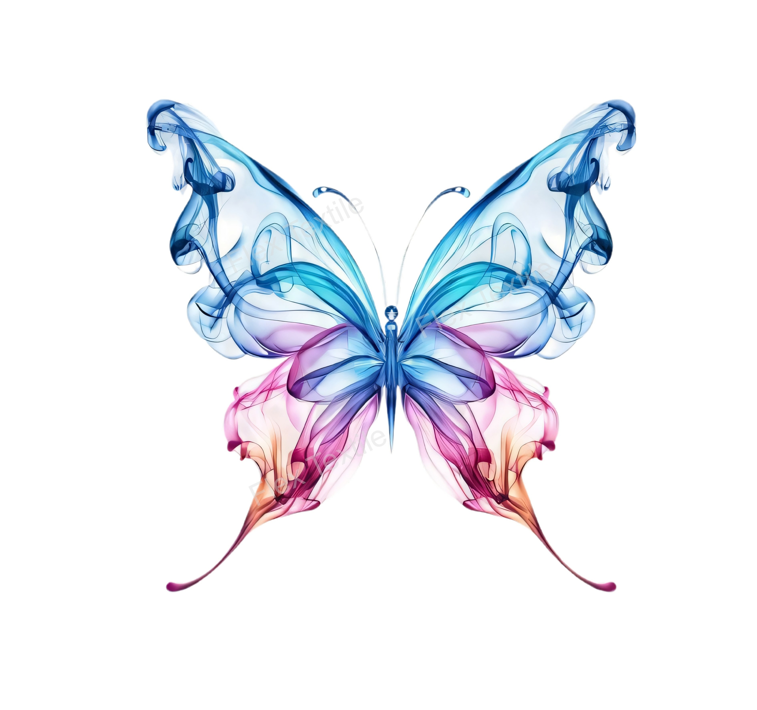 papillon fumée transfert thermocollant impression dtf flex textile