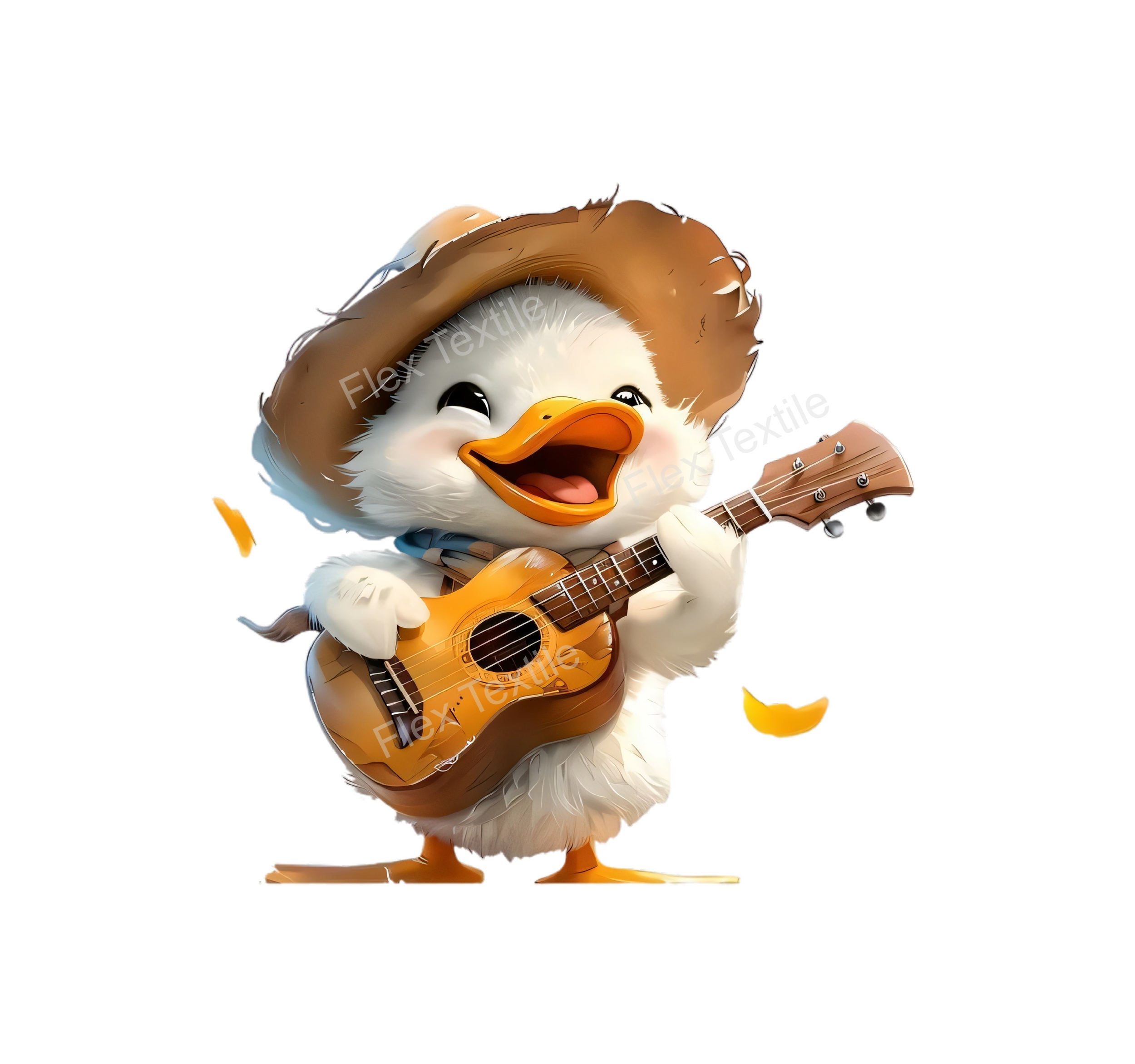canard guitare transfert thermocollant impression dtf flex textile
