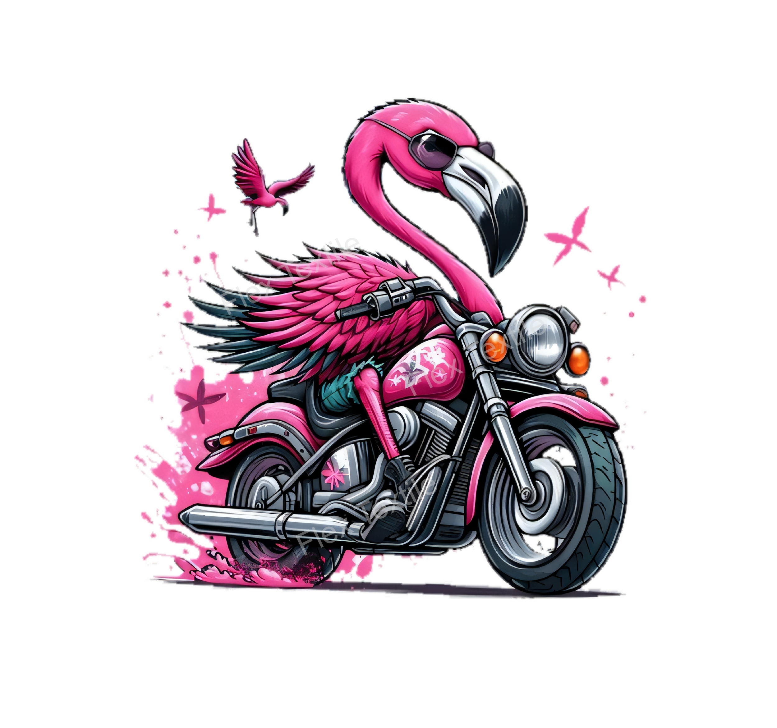 flamant moto transfert thermocollant impression dtf flex textile