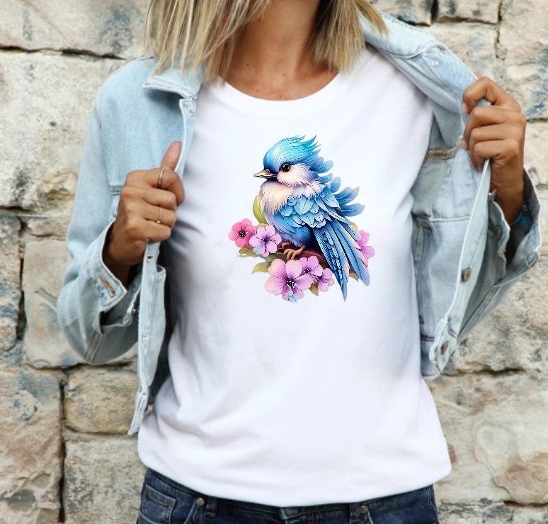 Oiseau Bleu Fleurs1