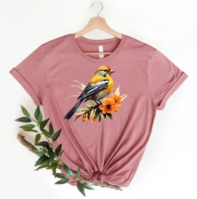 OIseau Jaune Fleurs1