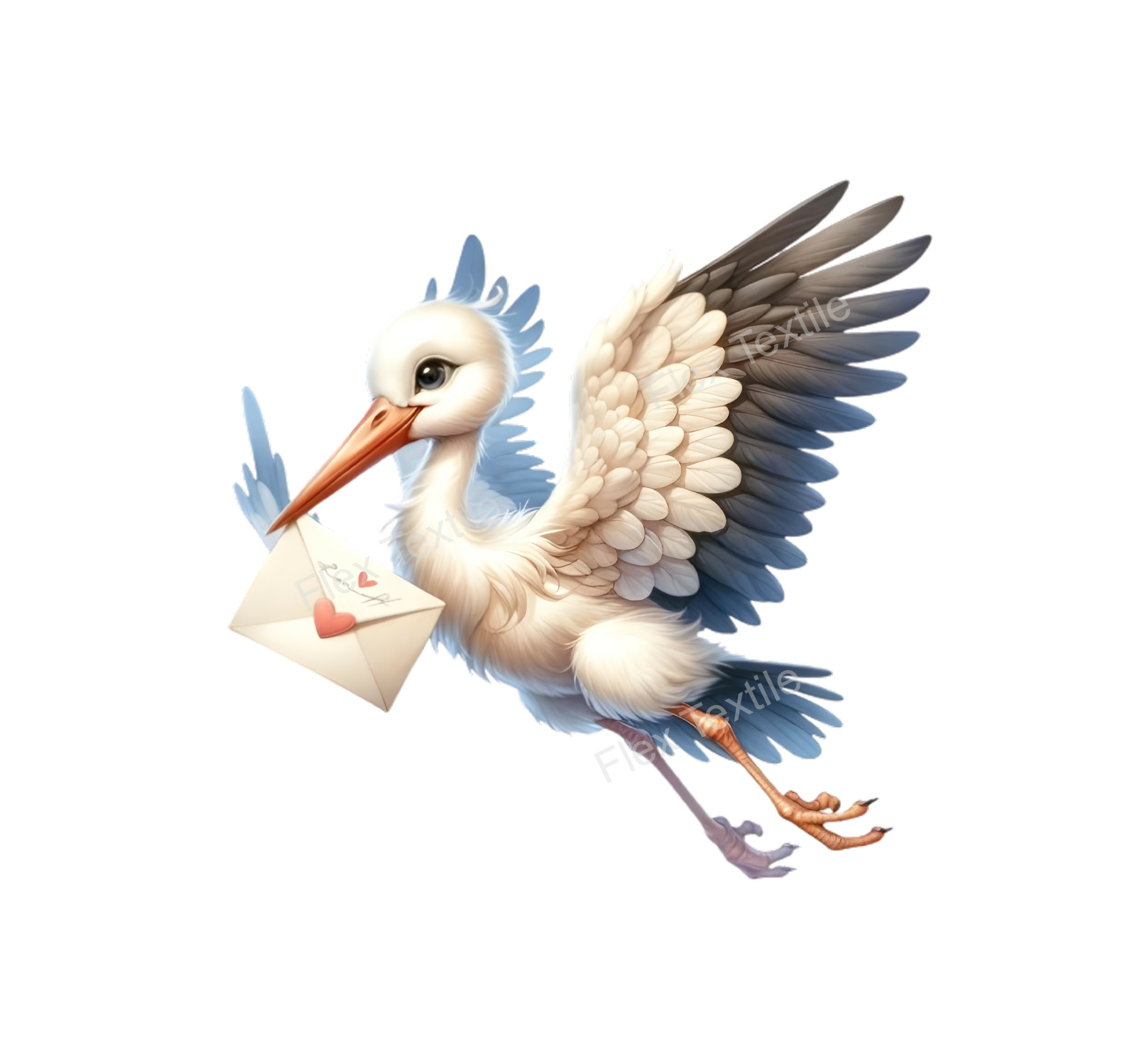 cigogne lettre transfert thermocollant impression dtf flex textile