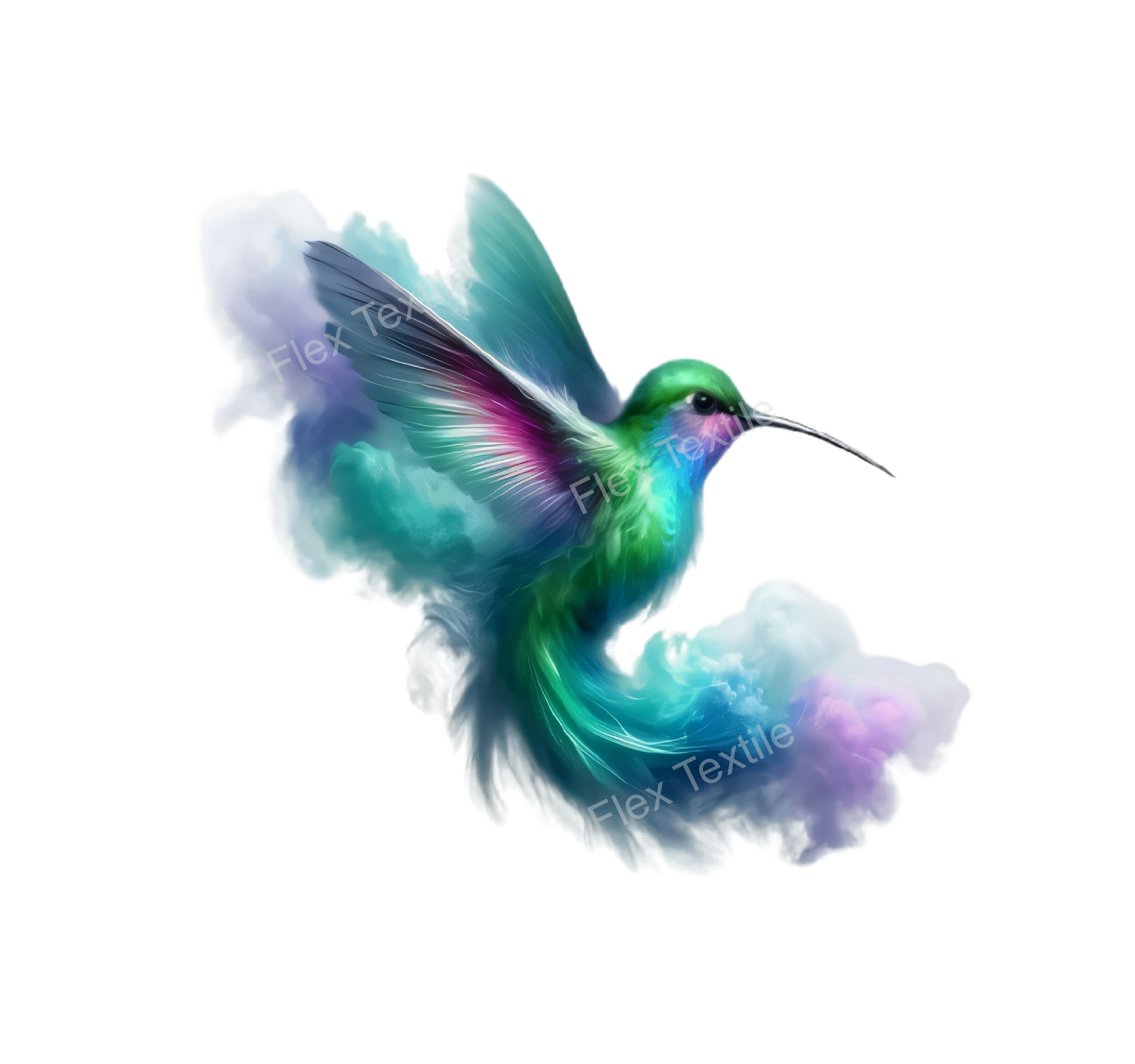 colibri fumée transfert thermocollant impression dtf flex textile