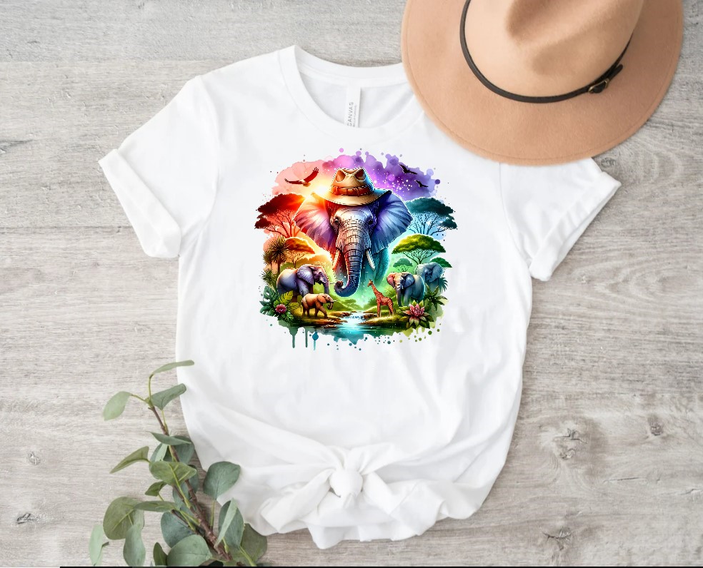 Eléphants Chapeau Paysage1