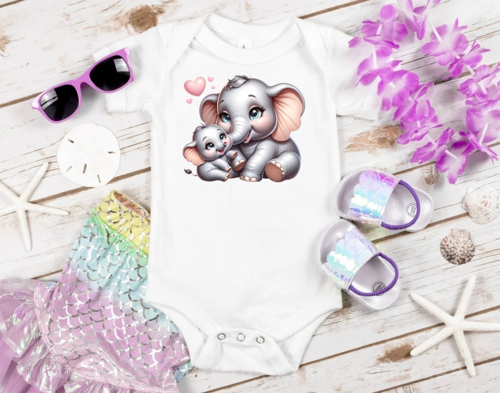 Eléphant et Bébé Coeurs1