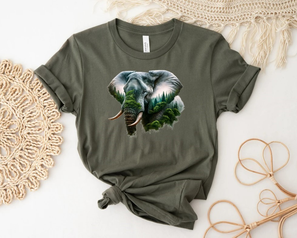 Tête Eléphant Paysage Arbre1
