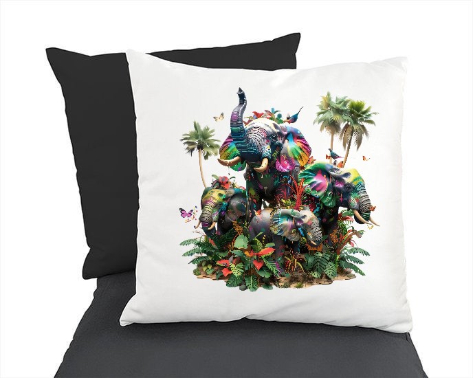 Quatre Eléphants Feuilles Arbres2