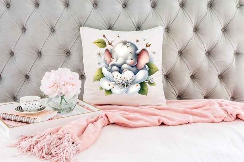 Bébé Eléphant Dort Fleur2