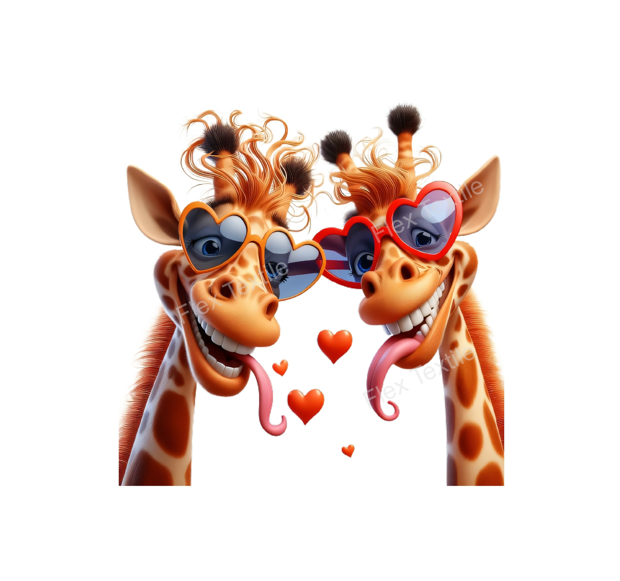 girafes lunettes humour transfert thermocollant impression dtf flex textile