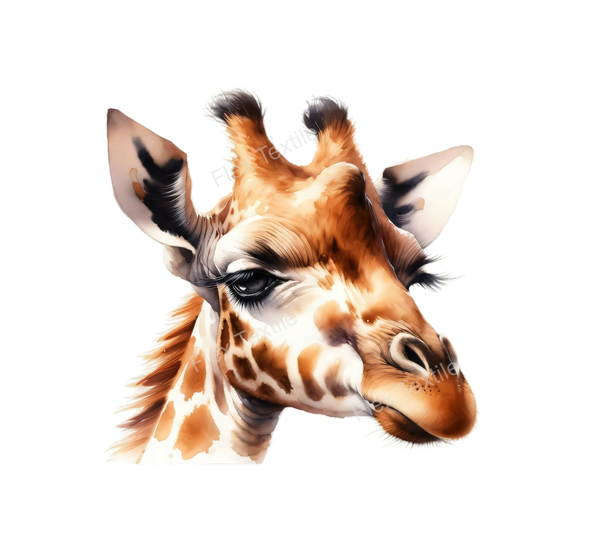 tête girafe transfert thermocollant impression dtf flex textile