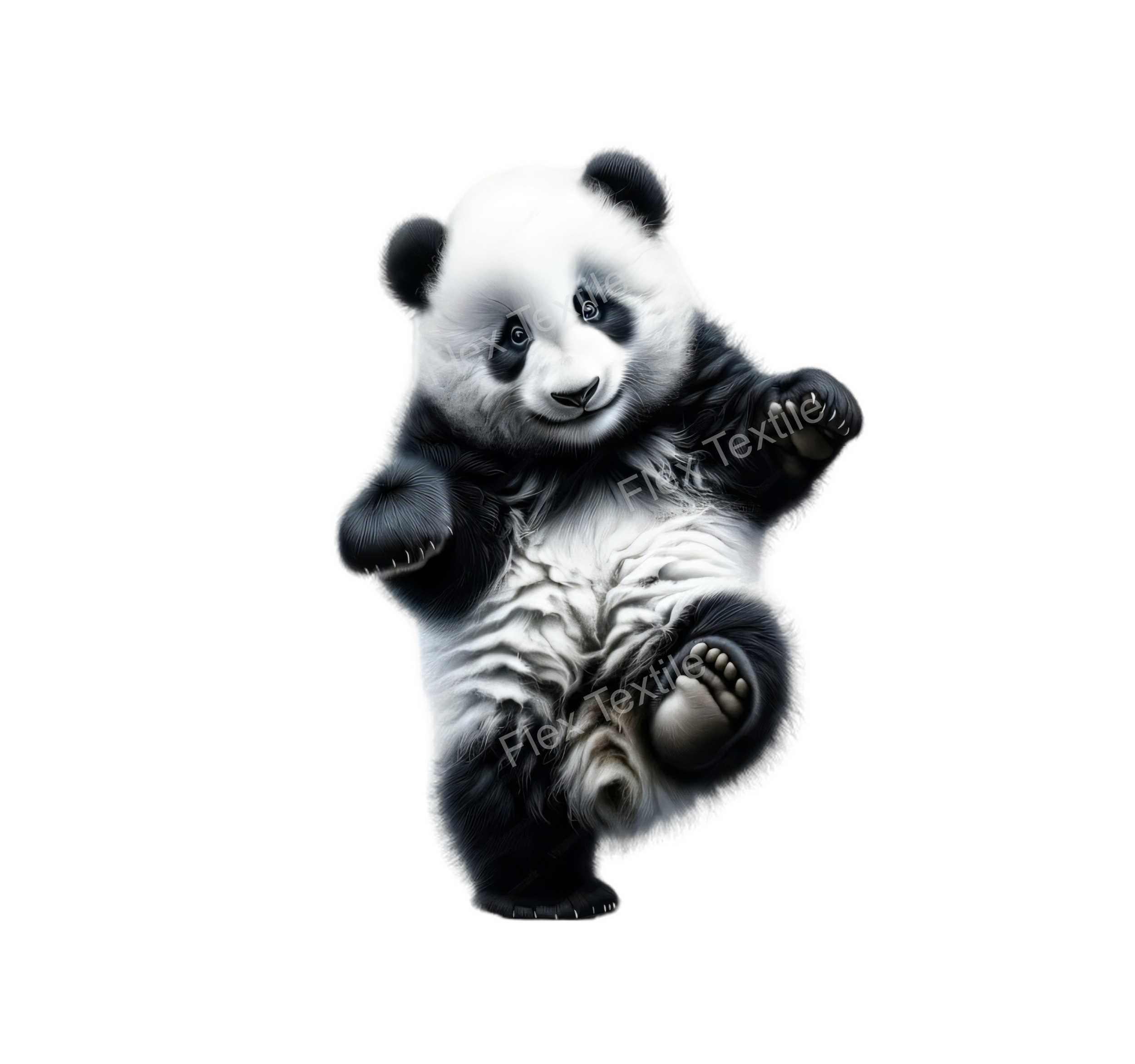 Panda danse transfert thermocollant impression DTF flex textile