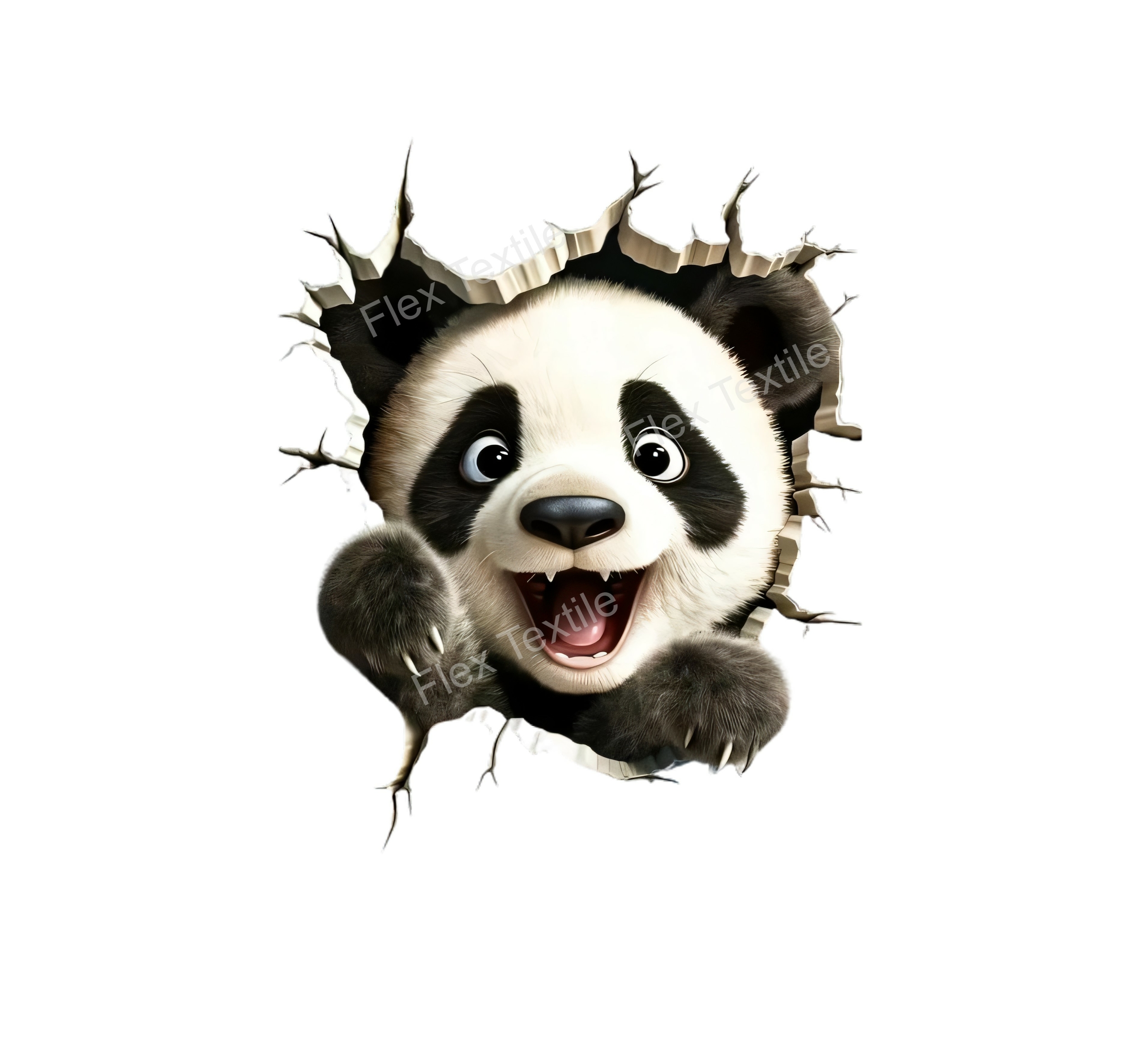 Panda mur transfert thermocollant impression DTF flex textile