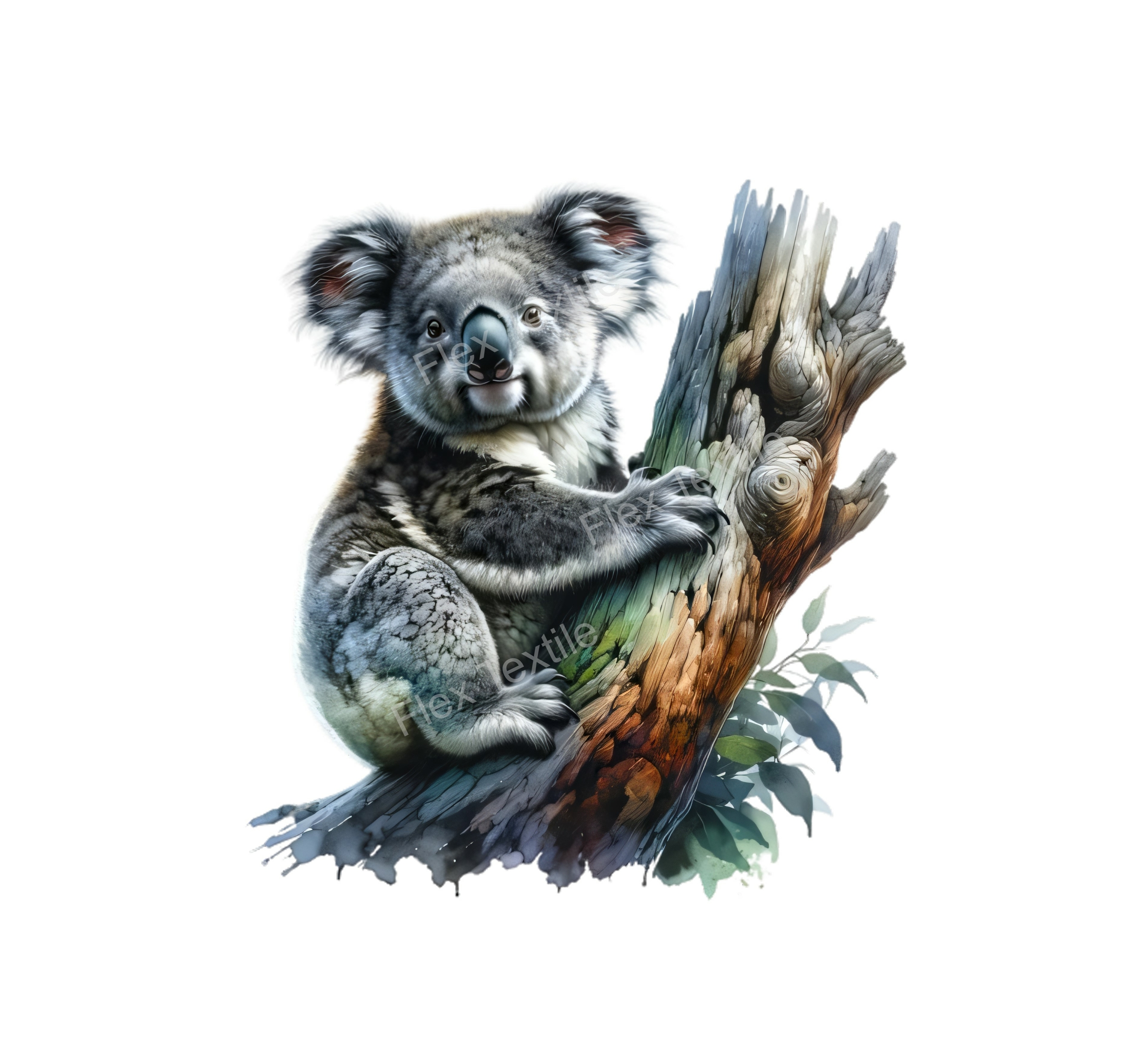 Koala branche transfert thermocollant impression DTF flex textile