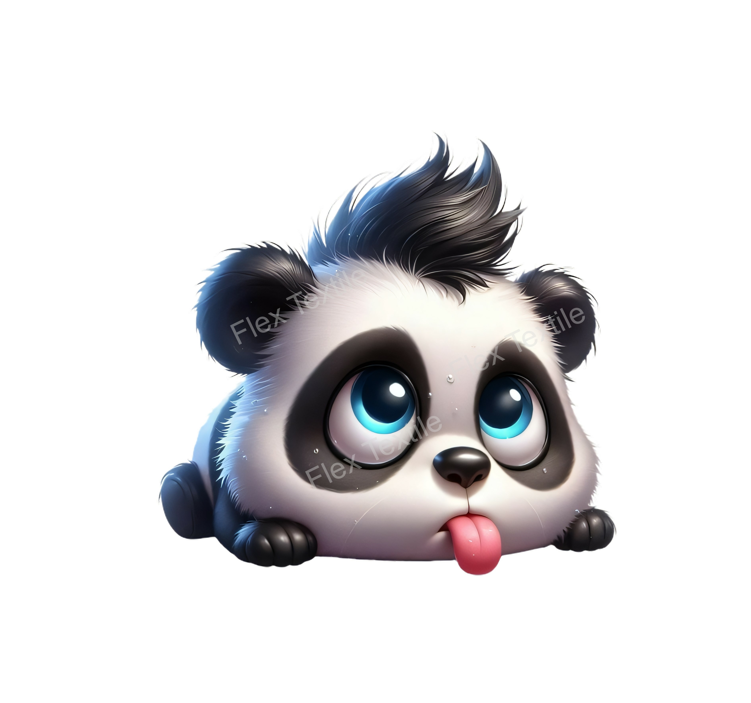 Panda humour langue transfert thermocollant impression DTF flex textile