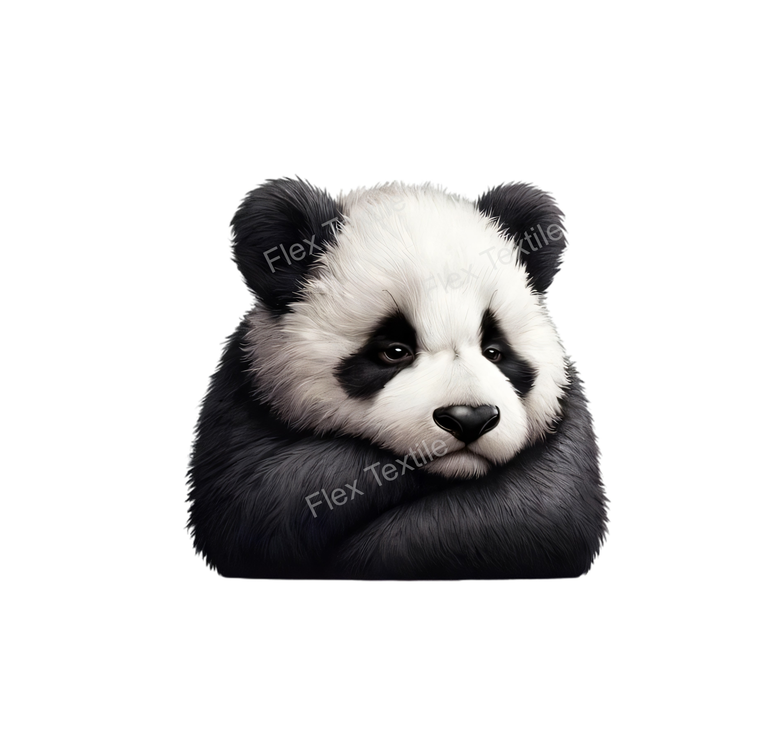 Panda bras croisés transfert thermocollant impression DTF flex textile
